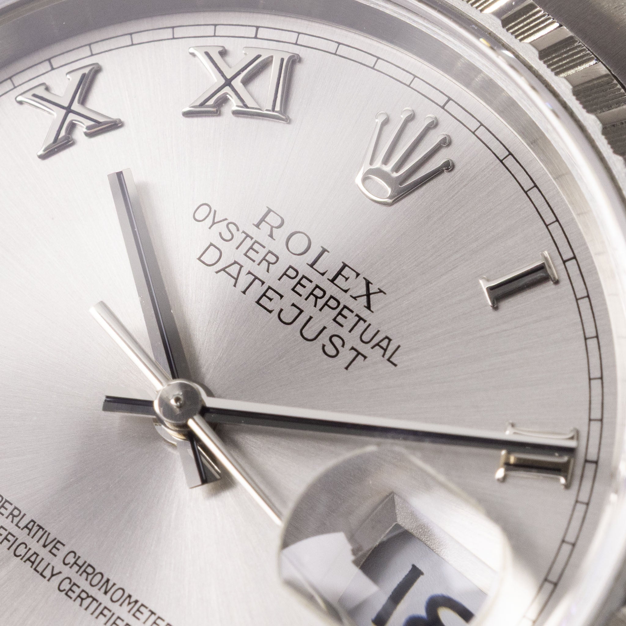 Rolex Datejust 16220 Silver Roman Dial with Original Papers
