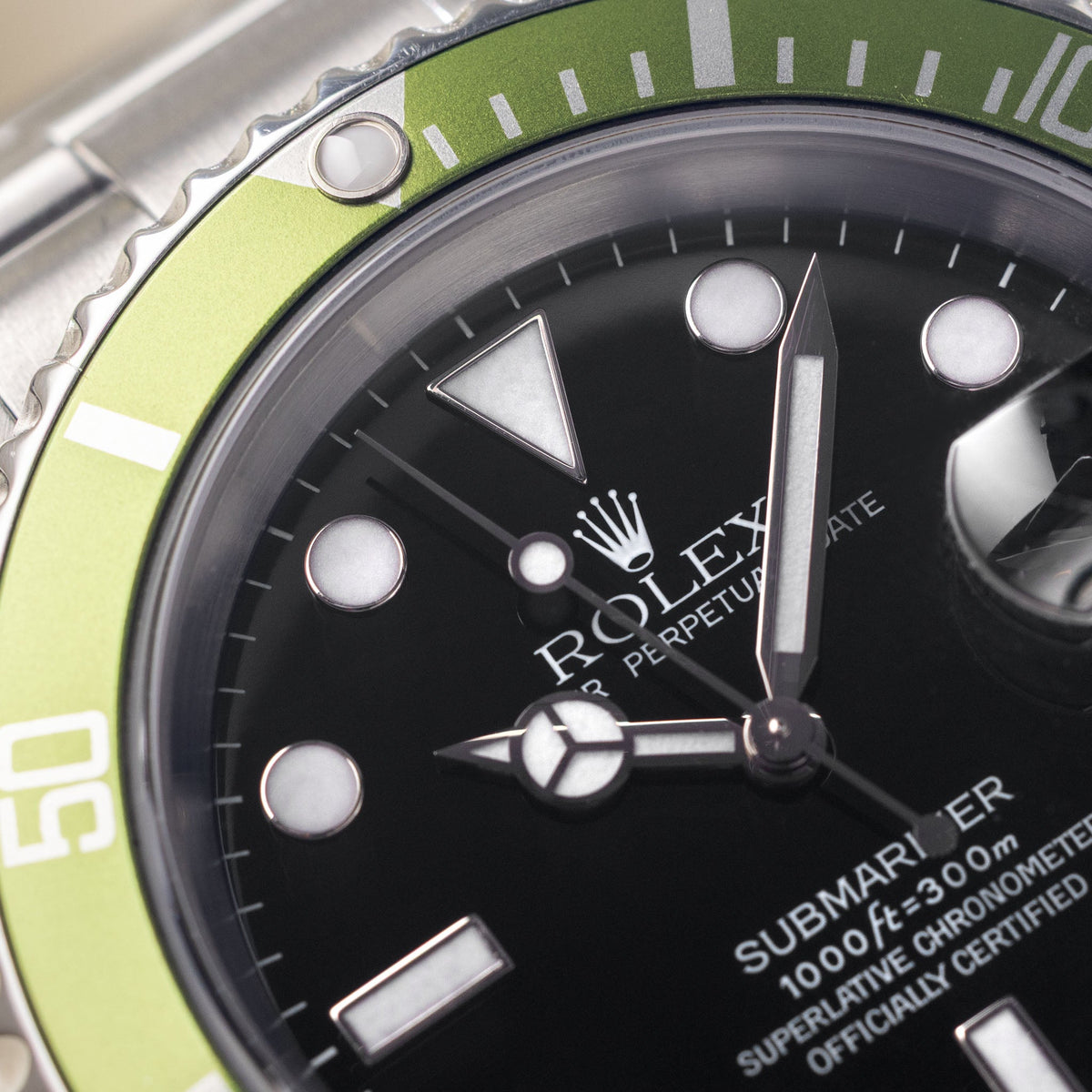 Rolex Submariner 16610LV Kermit MK1 Flat Four Box and Paper Set