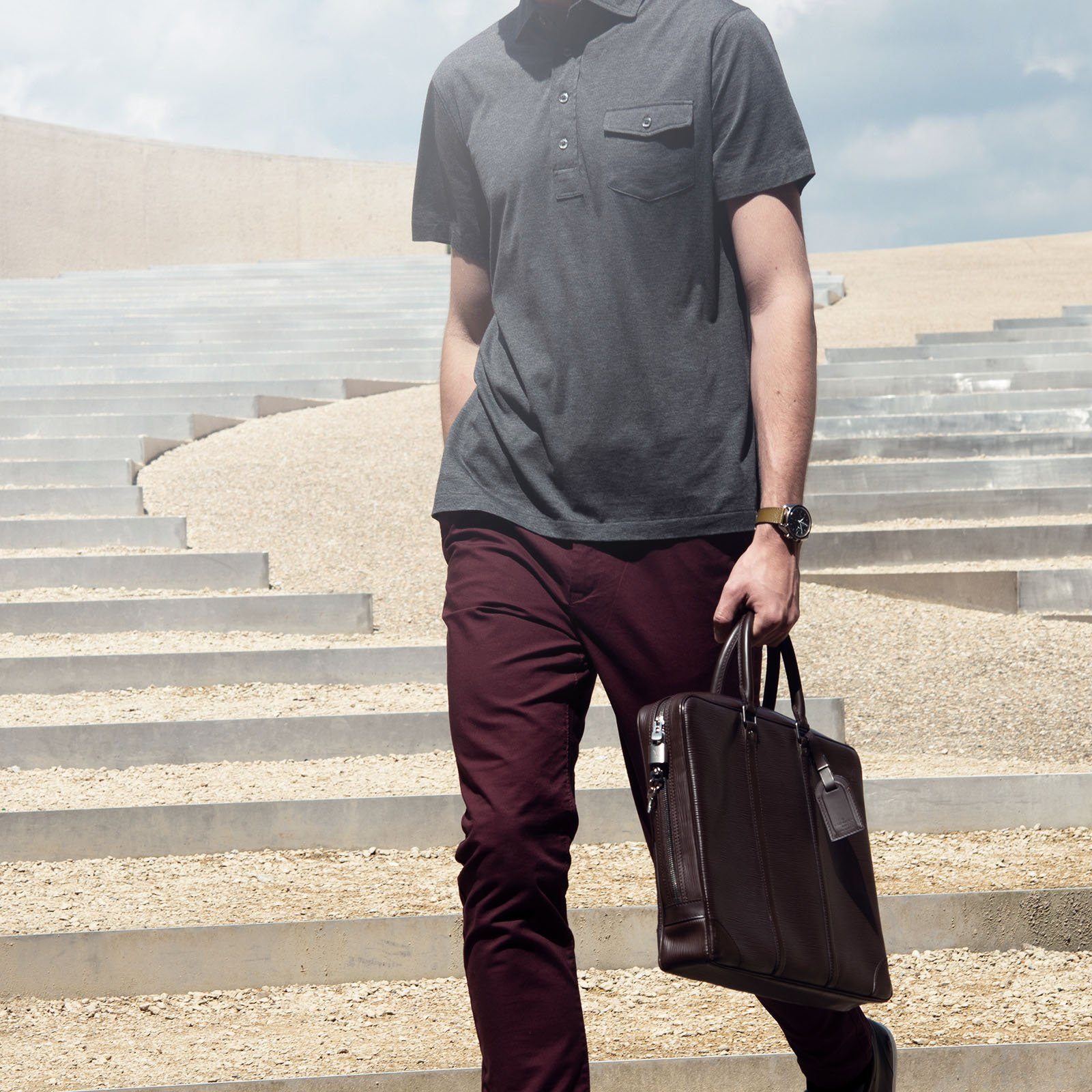 Louis Vuitton Porte Documents Voyage Brown Epi