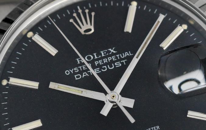 Rolex 1603 Marble Black Dial Datejust 1974