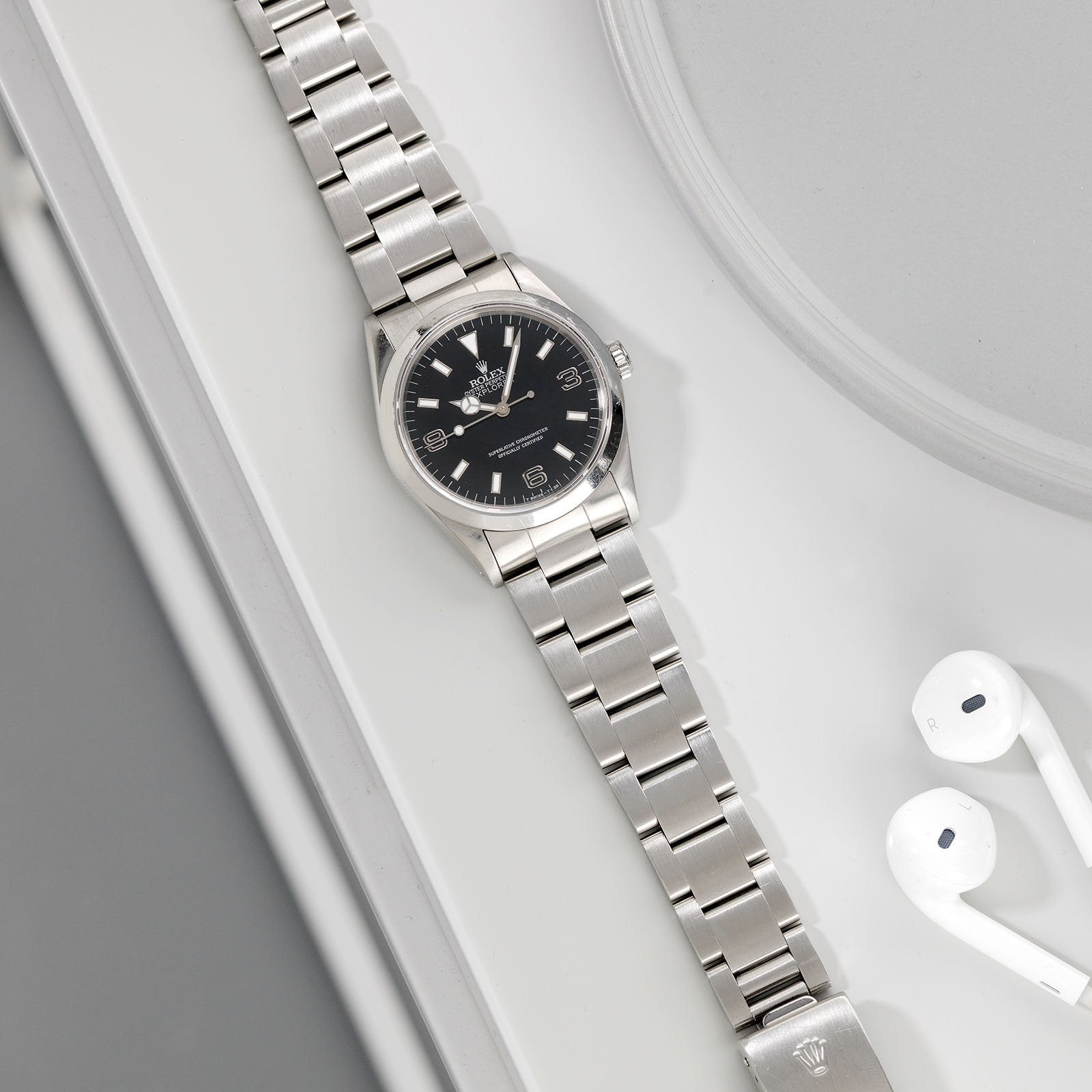 Rolex Explorer 14270 ‘Black Out Dial B&P