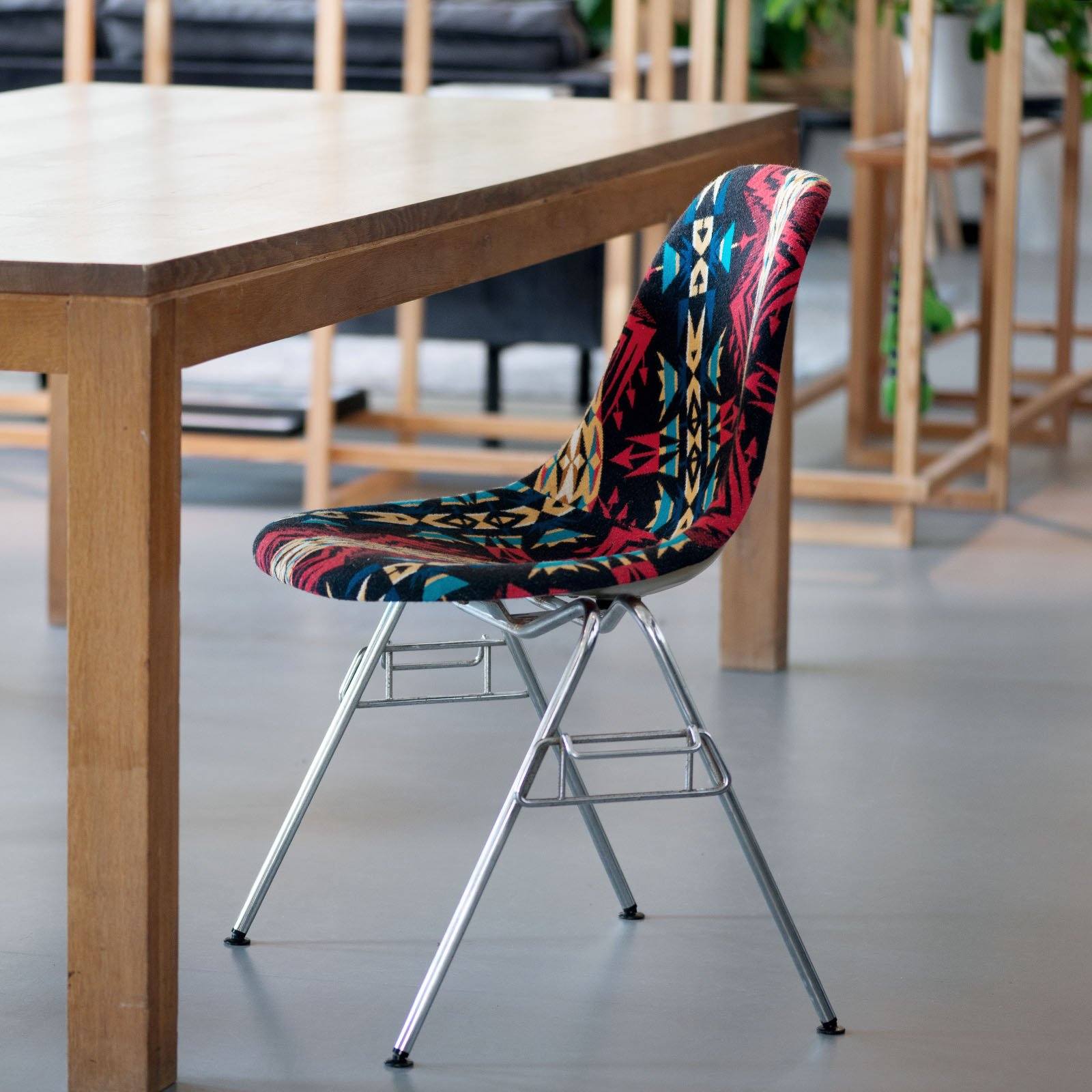 1970s Unique Pendelton Eames Side Chair Black