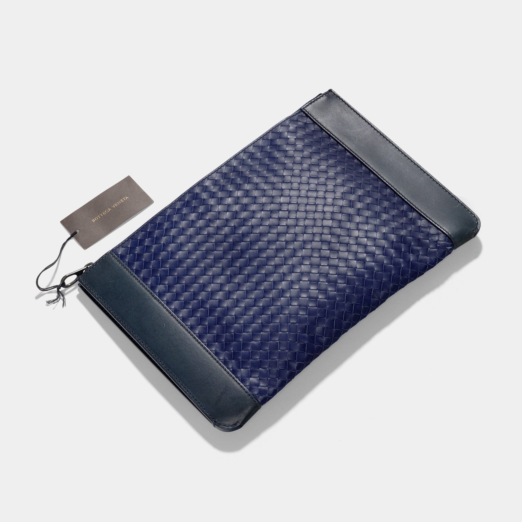 Bottega Veneta Blue Intrecciato Document Case