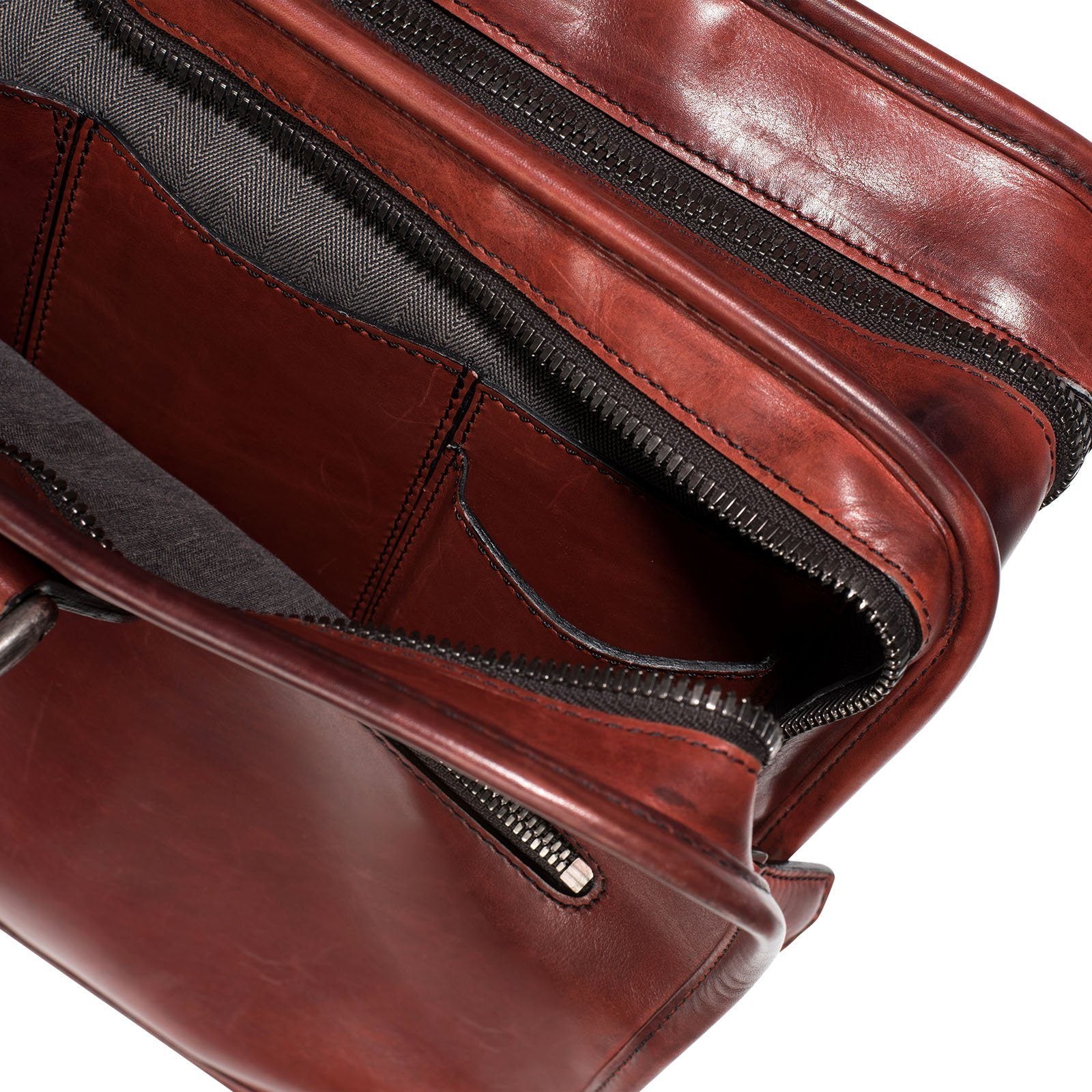 Vintage Berluti Deux Jour Large Briefcase Venezia Red
