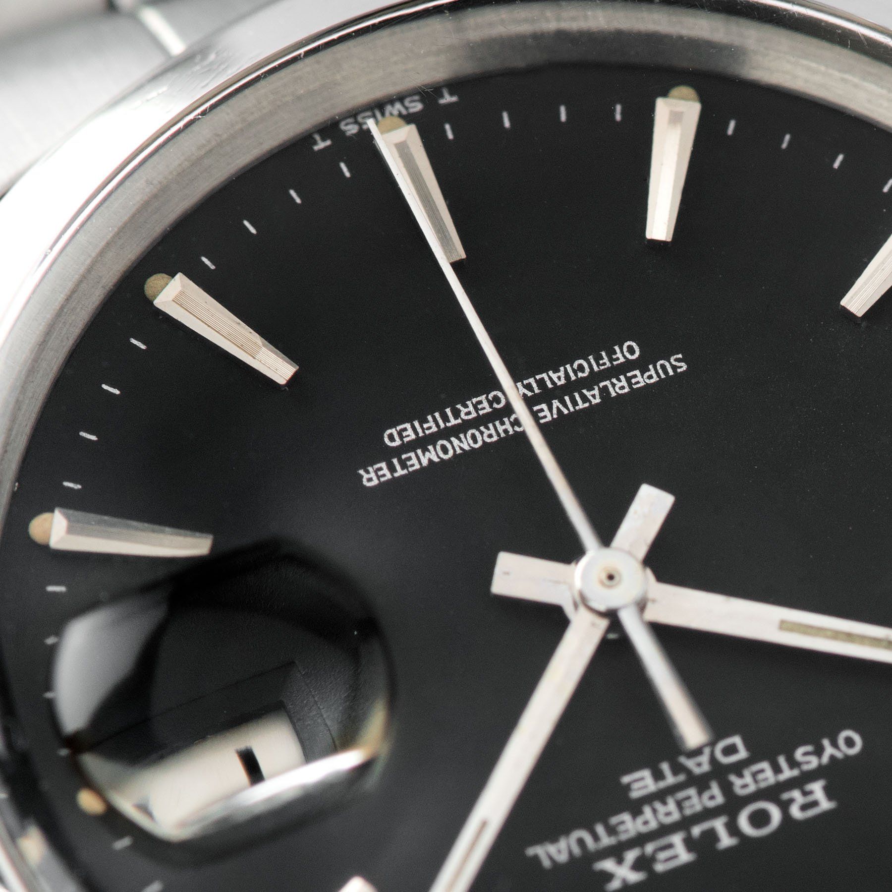 Rolex Date Reference 1500 Grey Dial with wedge shaped hour markers