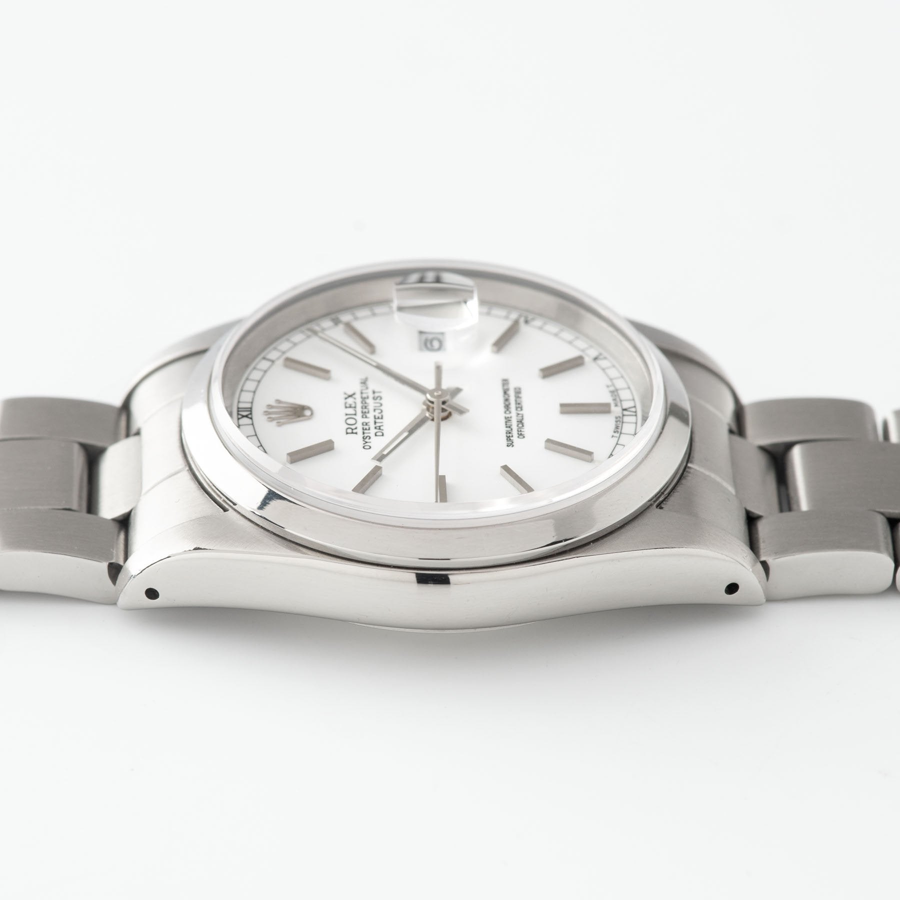 Rolex Datejust White Porcelain Dial Reference 16220