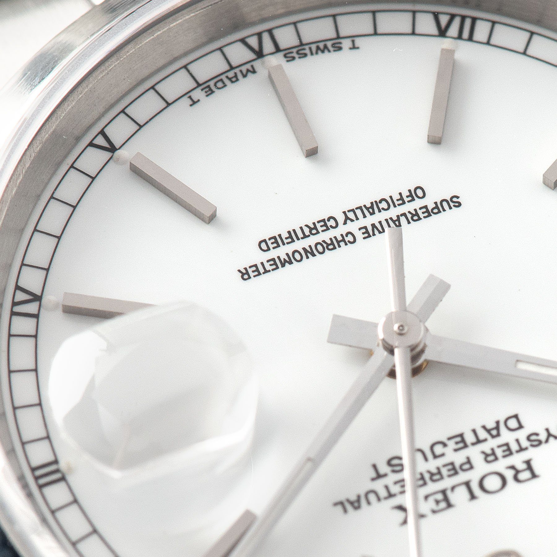 Rolex Datejust White Porcelain Dial Reference 16220