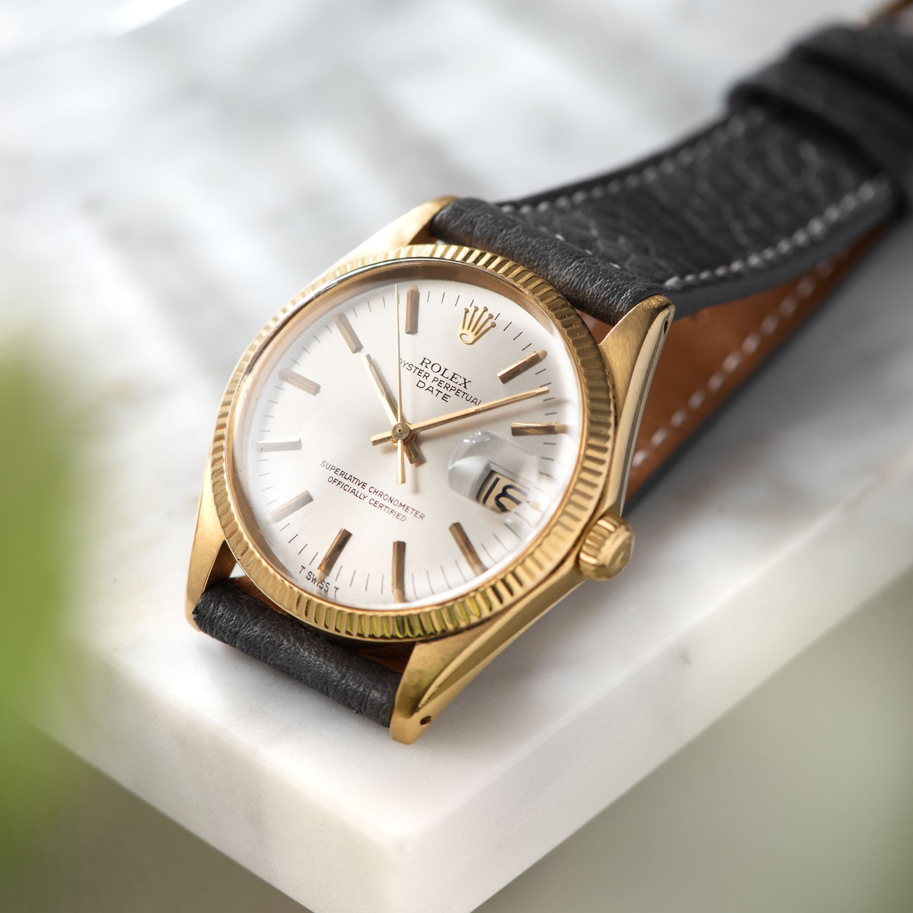 Rolex Yellow Gold Date Reference 1503 Silver Dial