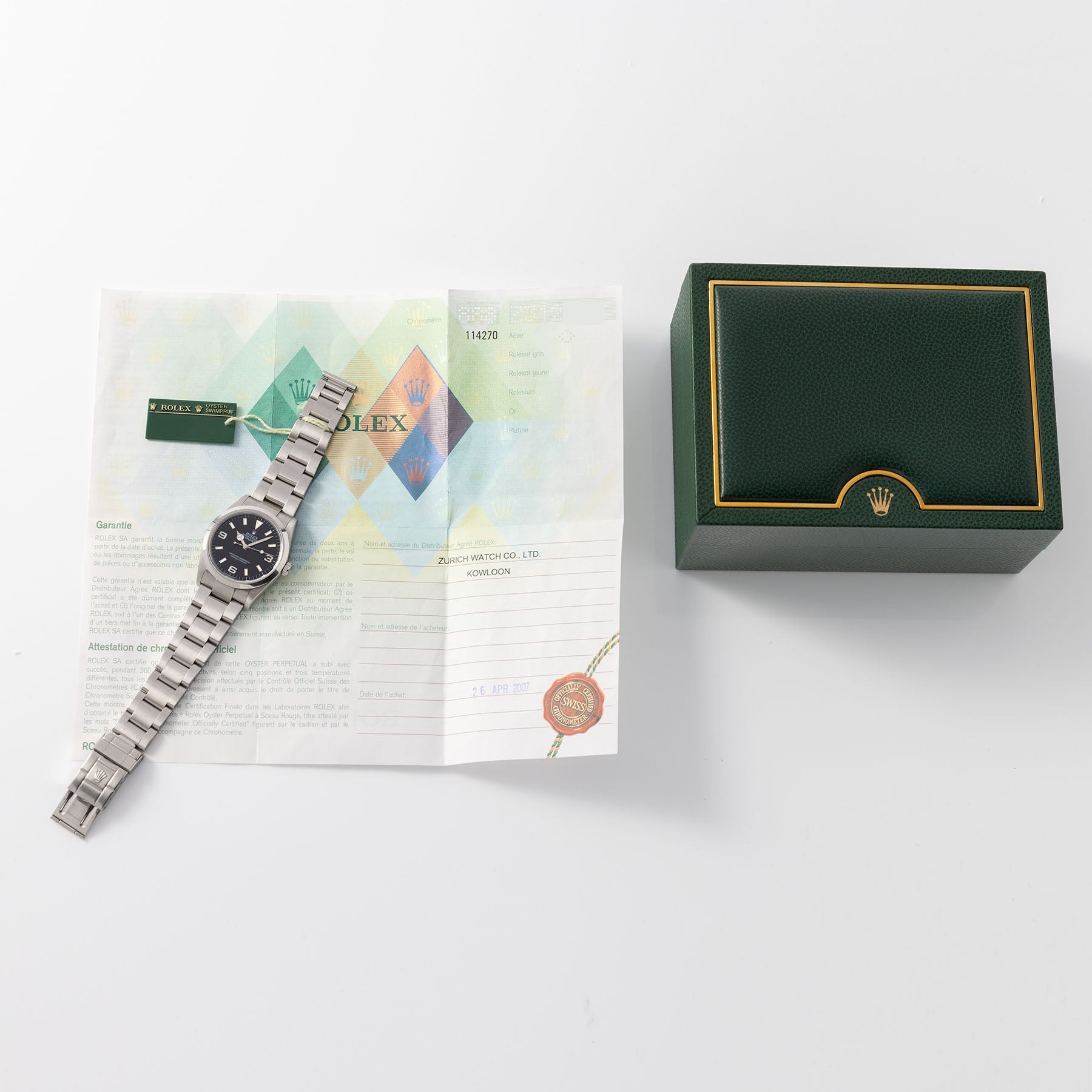 Rolex Explorer 114270 Box and Papers