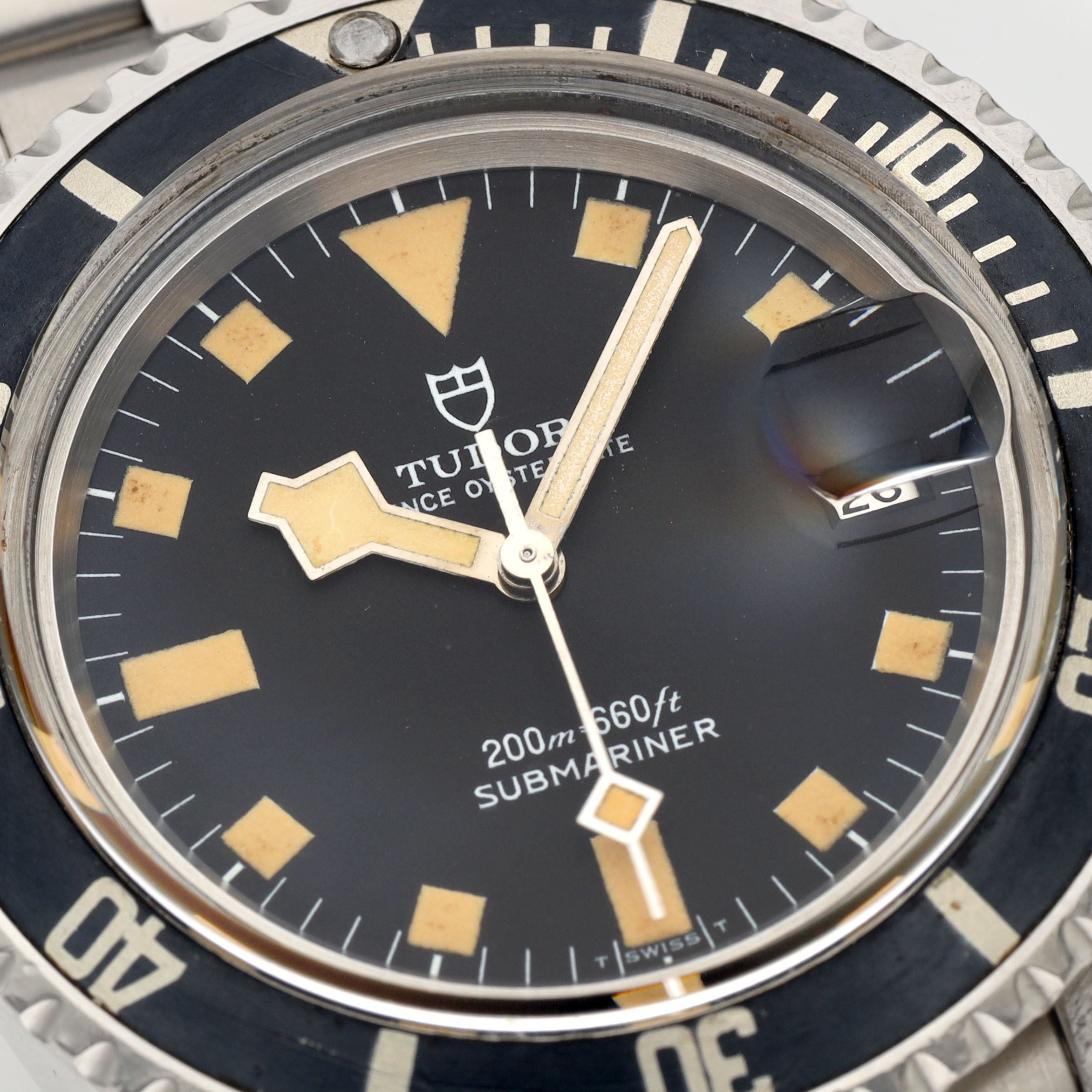 Tudor Submariner Date 9411/0 Black Snowflake Fat Font Inlay