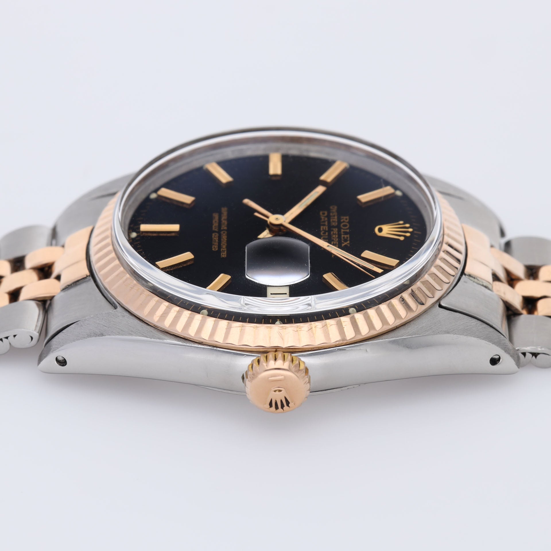 Rolex Datejust 1601 Steel and Rose Gold with Black Dial