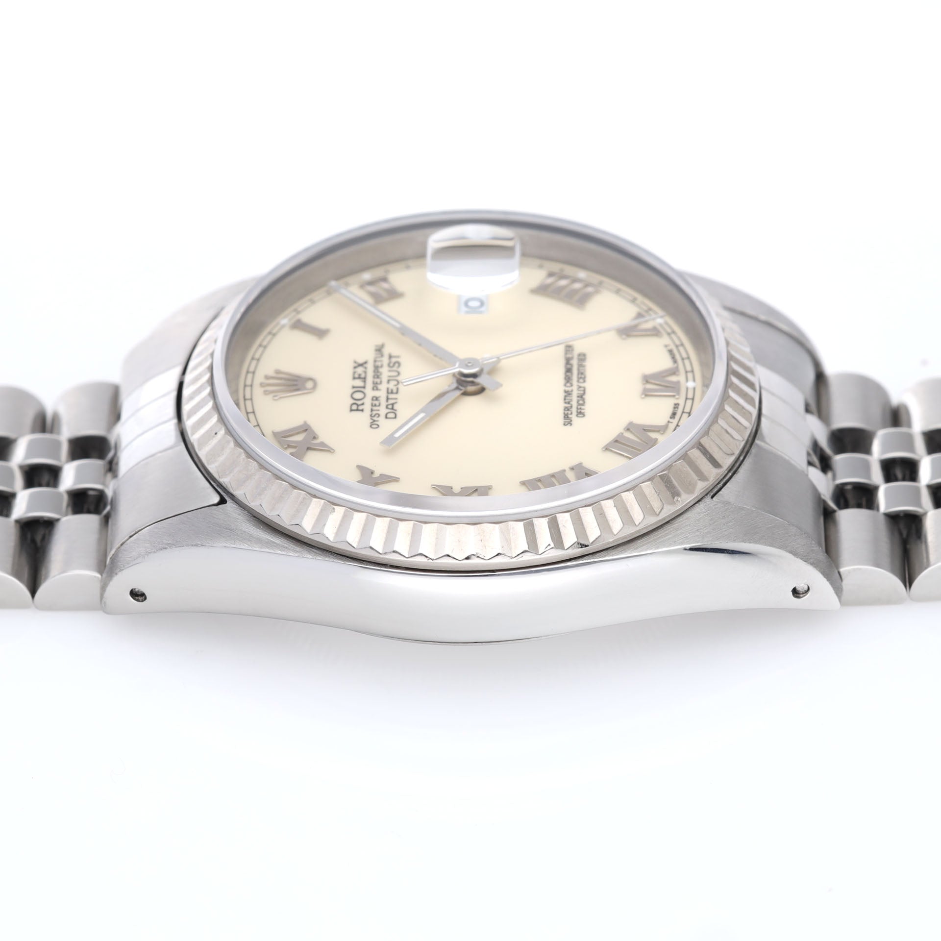 Rolex Datejust 16234 Cream Porcelain Dial Applied Roman Hours