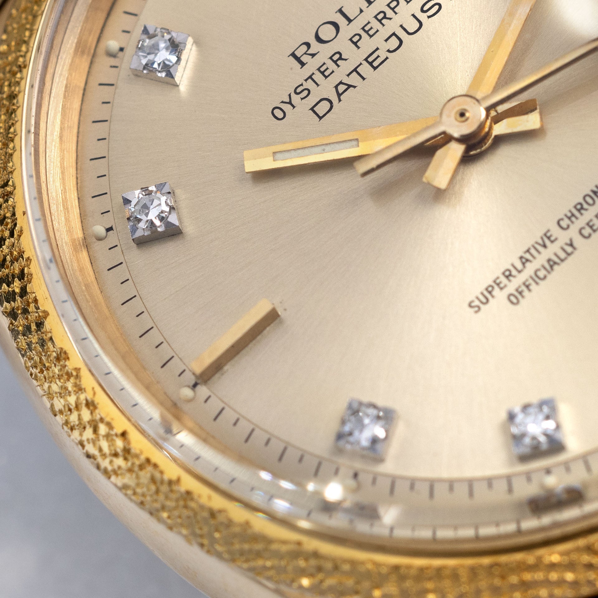 Rolex Datejust 1611 Yellow Gold Morellis Finish Diamond Dial