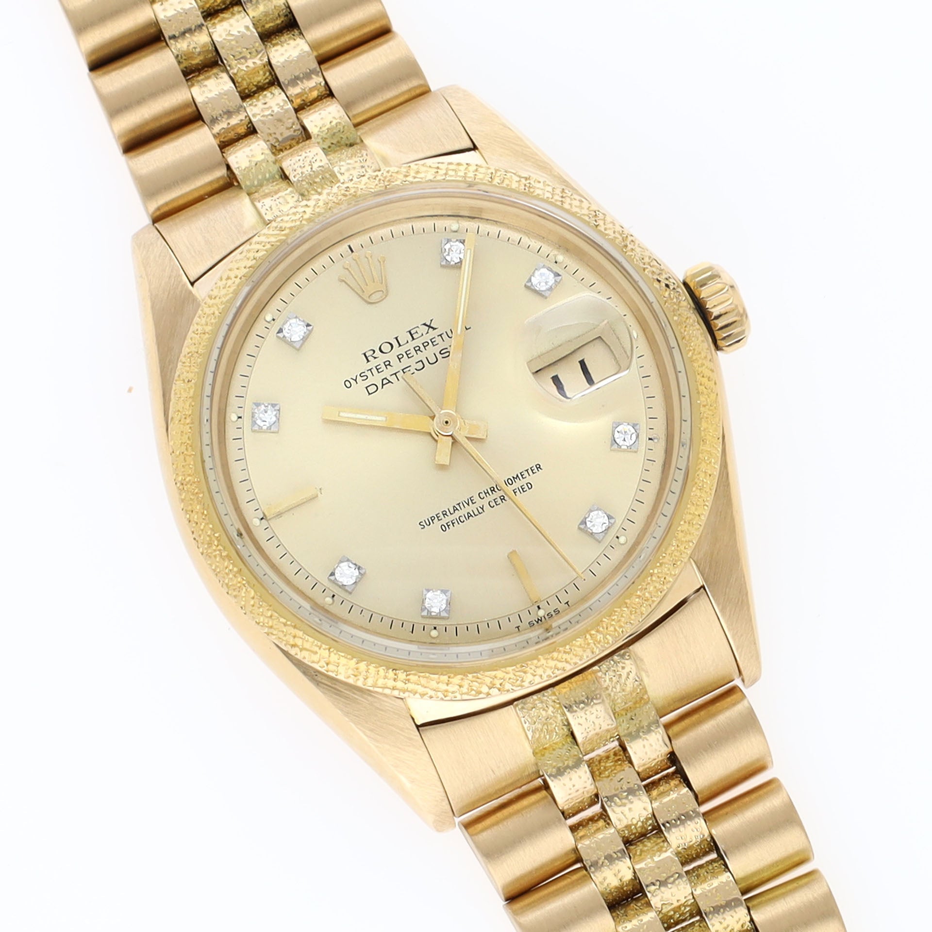 Rolex Datejust 1611 Yellow Gold Morellis Finish Diamond Dial