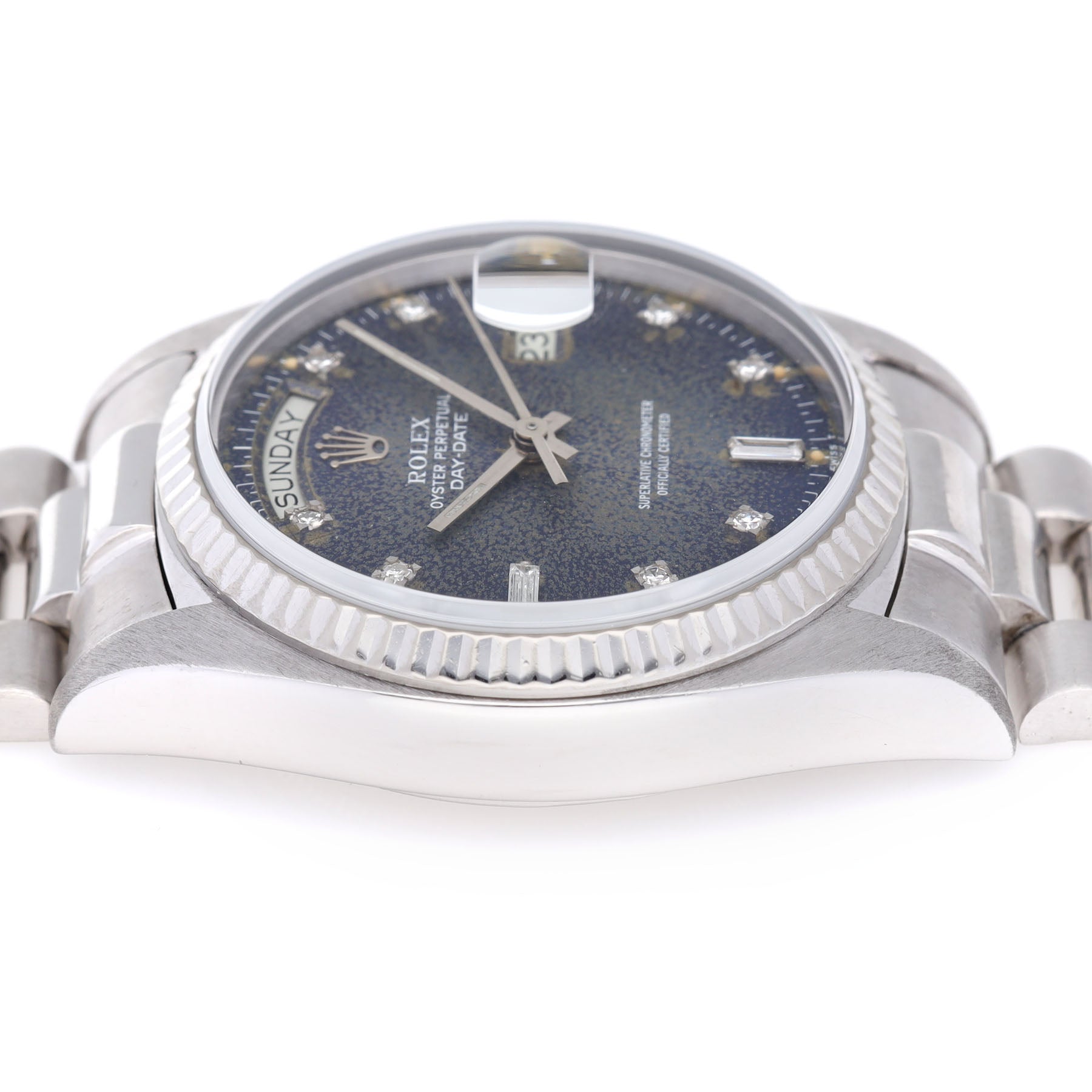 Rolex Day-Date ref. 18029 White Gold Blue Jeans Dial
