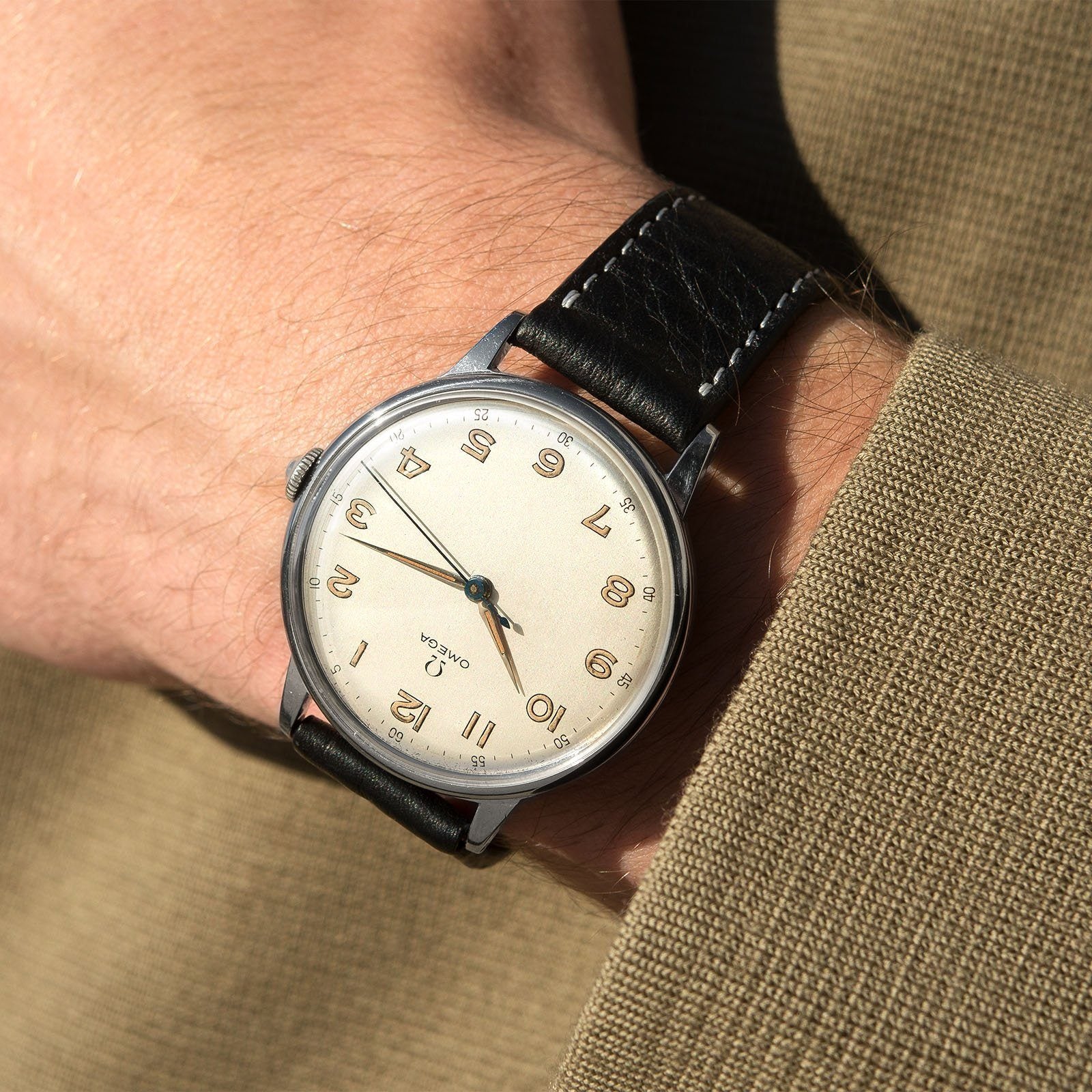 Omega Oversize Steel Dress Watch with Arabic Numerals 2325