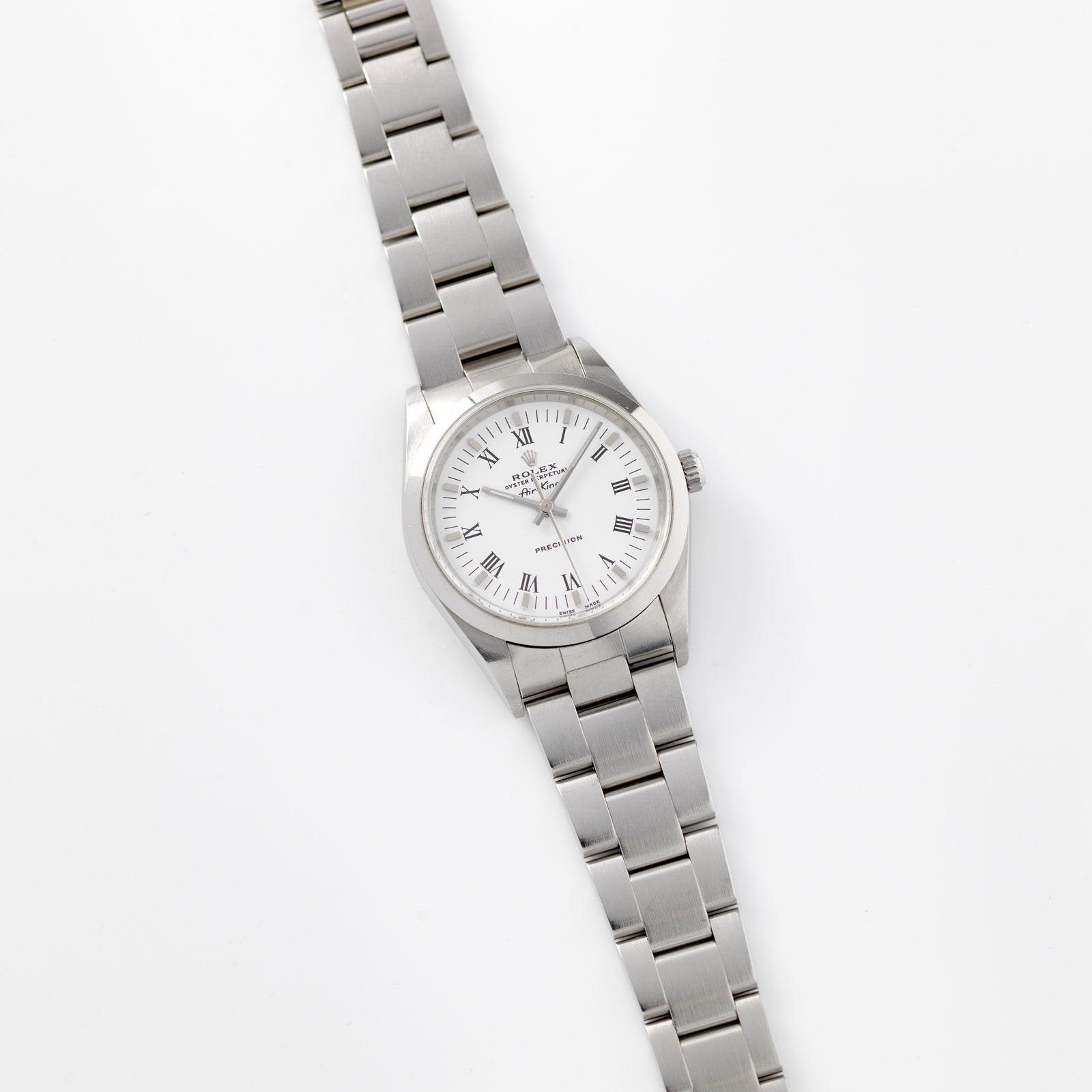 Rolex Air King Ref 14000 White Porcelain Dial Box and Papers