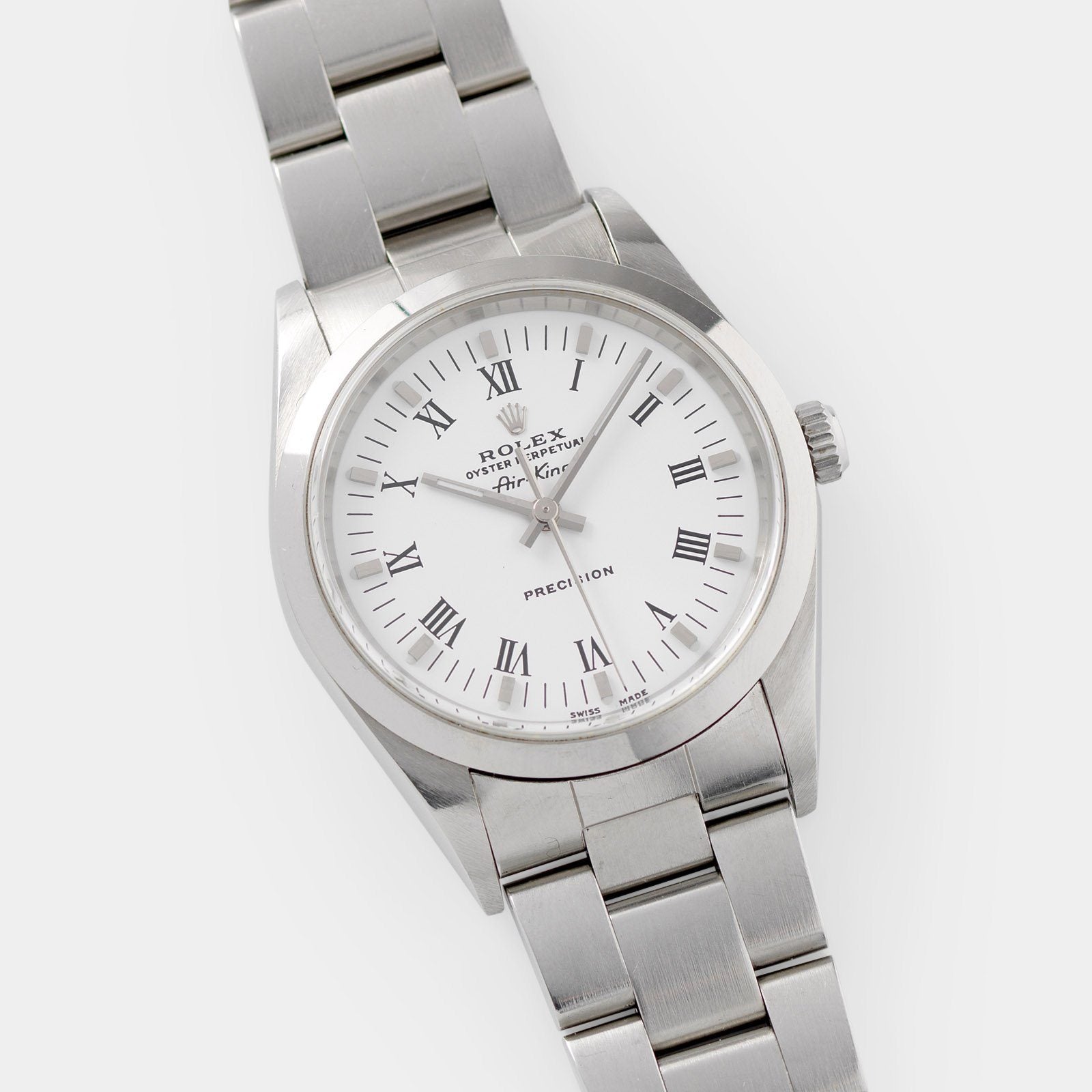 Rolex Air King Ref 14000 White Porcelain Dial Box and Papers