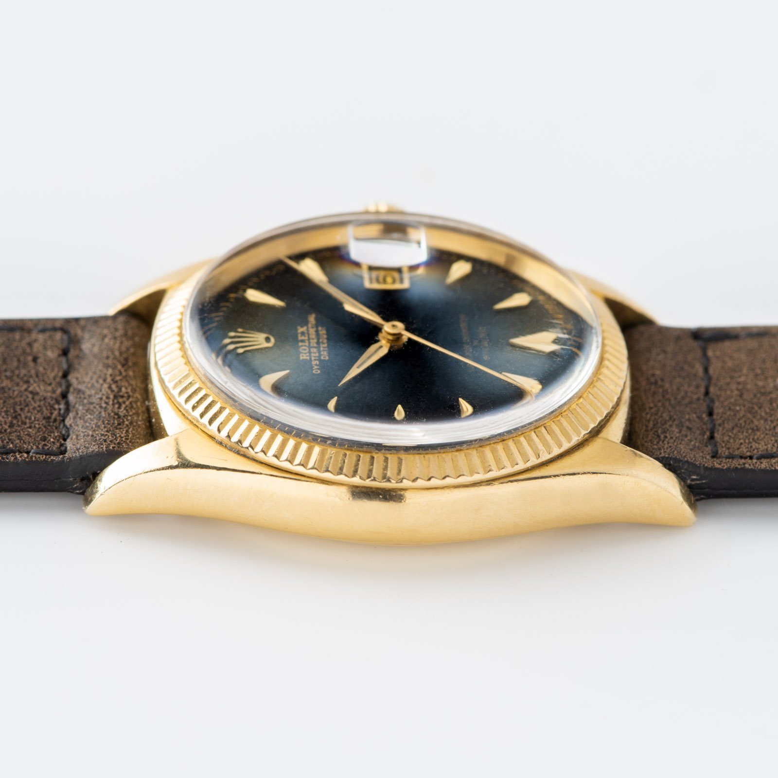Rolex Datejust ref 6605 Black Gilt Dial with Rare Text