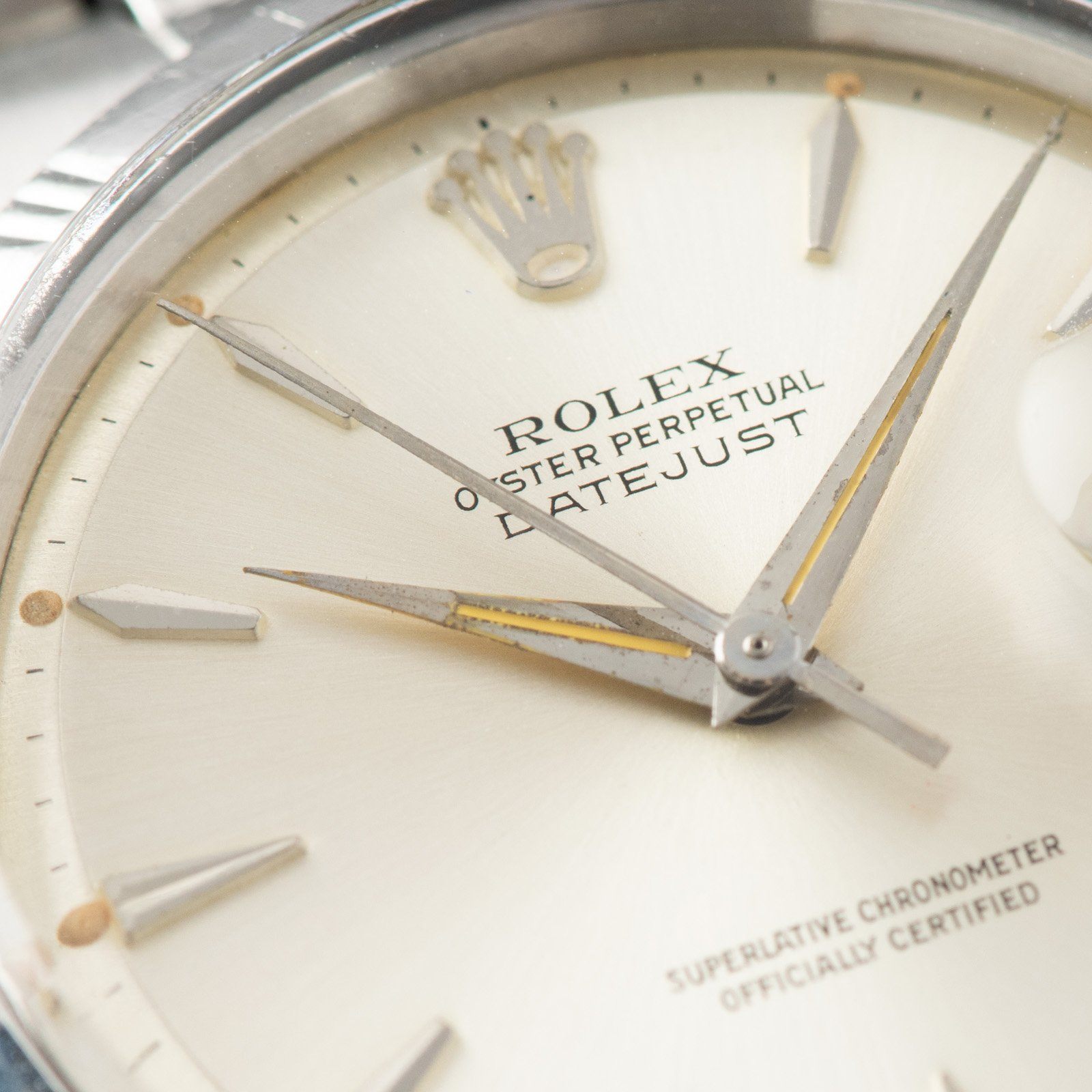 Rolex Datejust Silver Soleil Dial Rare Early 1603