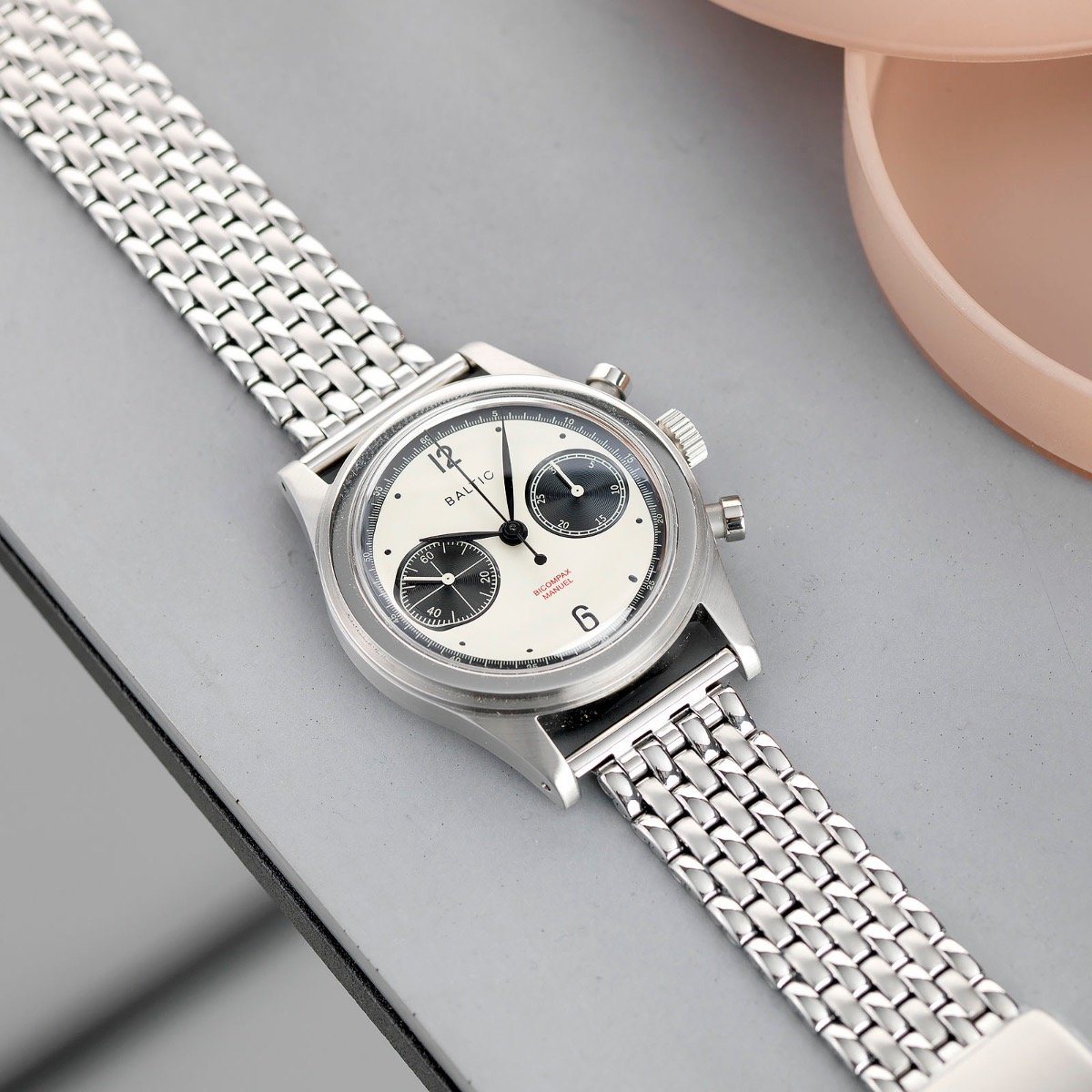 Baltic Beads Of Rice Straight End Link Steel Watch Bracelet