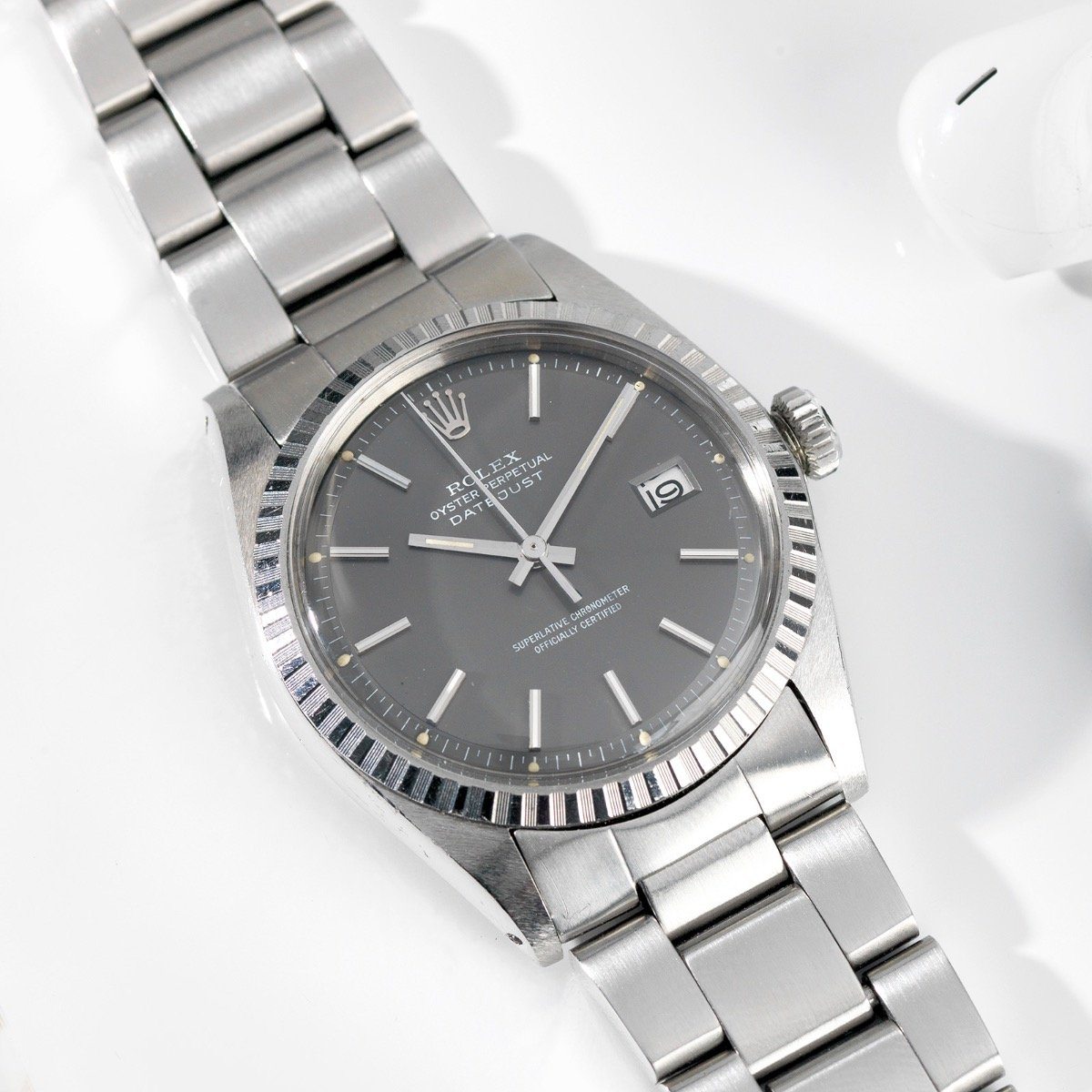 Rolex 1603 Datejust Grey Dial 1972 Tropic Crystal