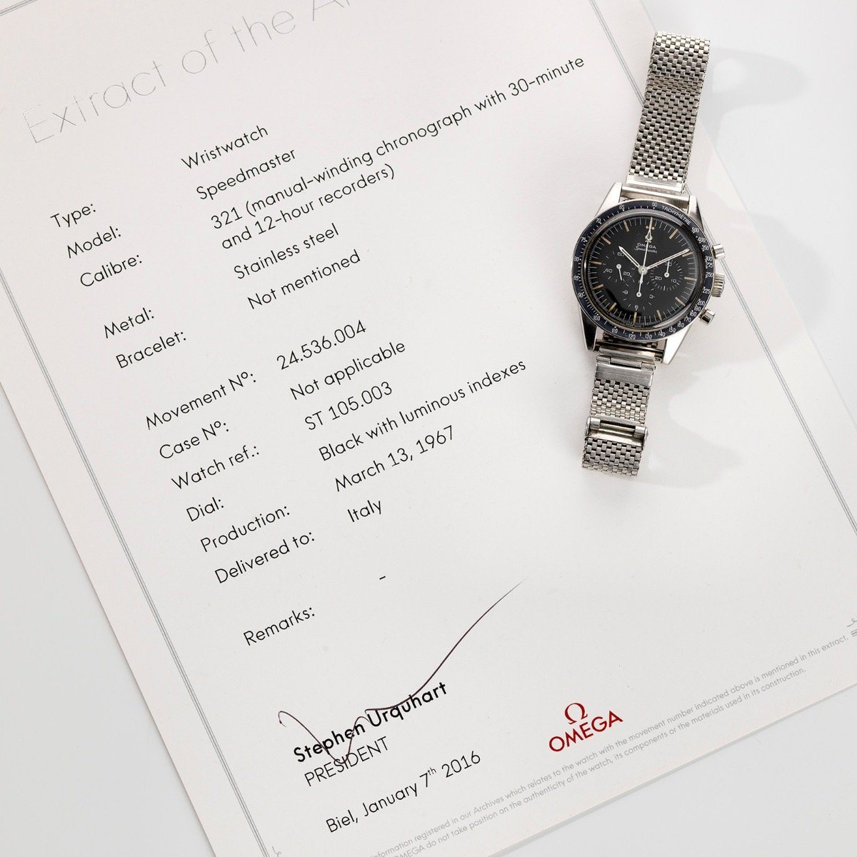Omega Speedmaster Ed White Model 105.003