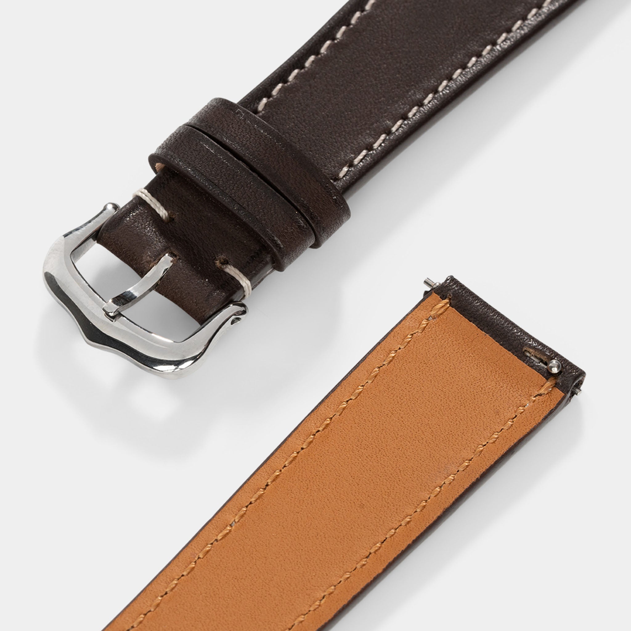 Strap for Cartier Tank Must (2021-2024) - The Chevalin Dark Cognac Brown