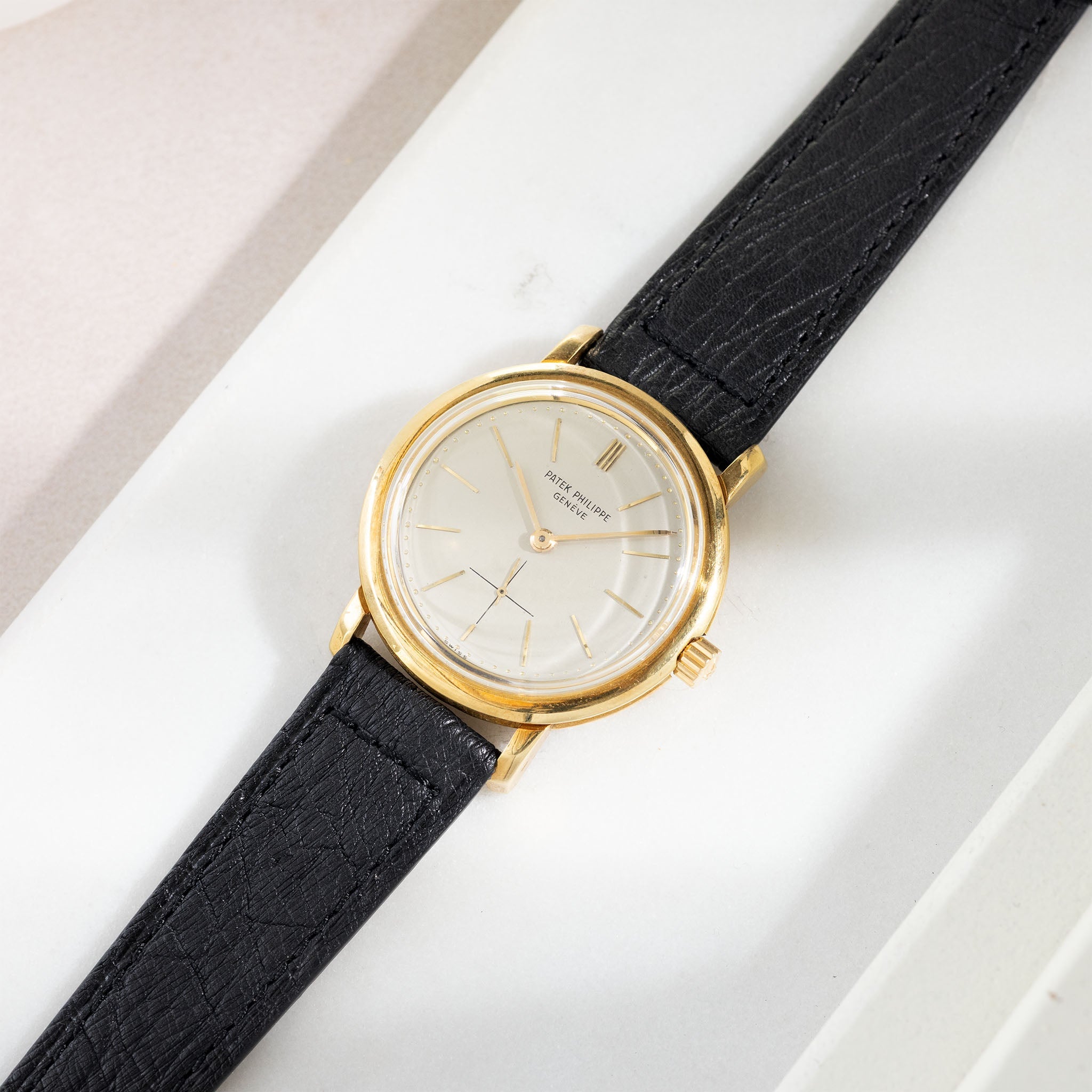 Strap for the Patek Philippe Calatrava - Black Sculptured Ostrich