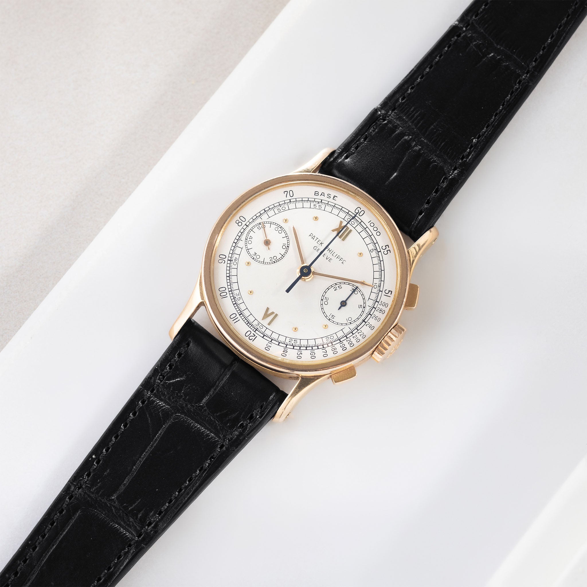Strap for Patek Philippe 130 / 533 Chronograph - Black Premium Full-Cut Alligator Watch Strap