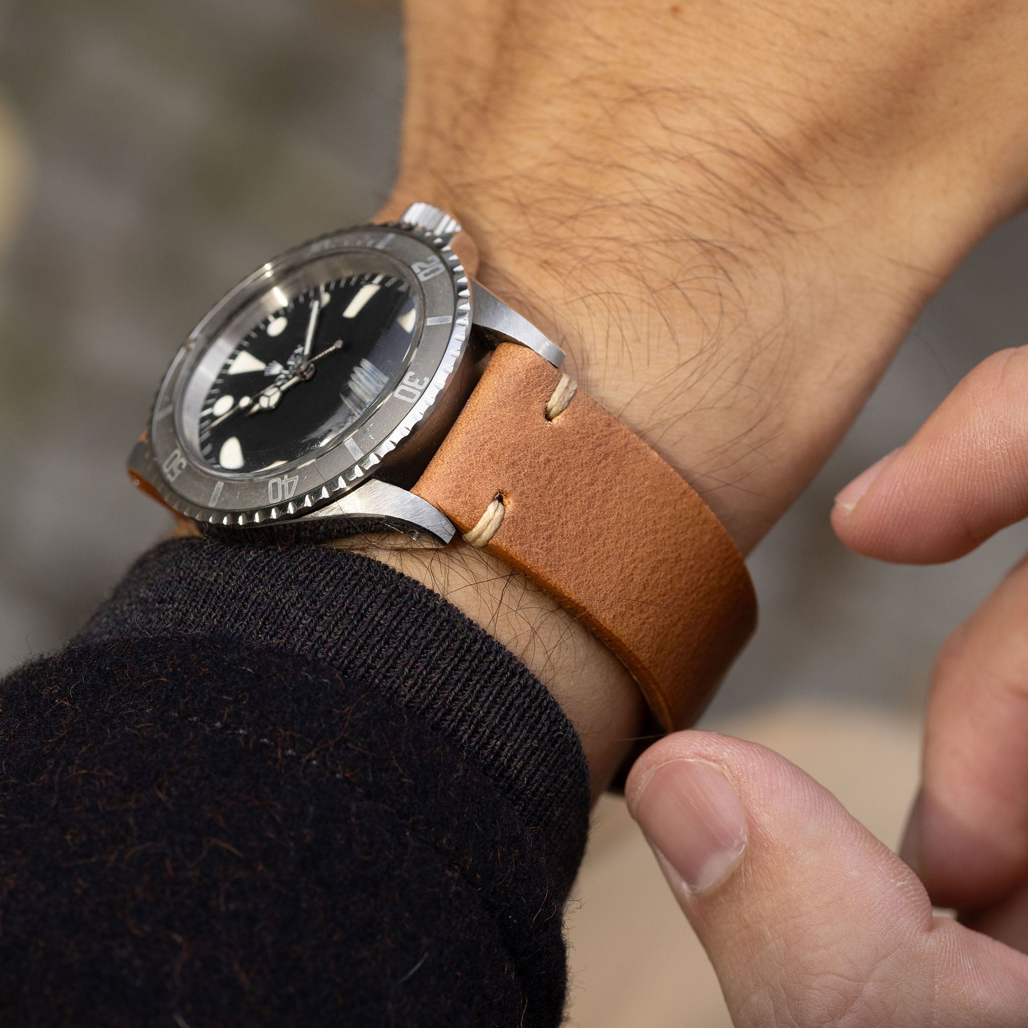 Siena Cognac Brown Leather Watch Strap - Jubilee Edition