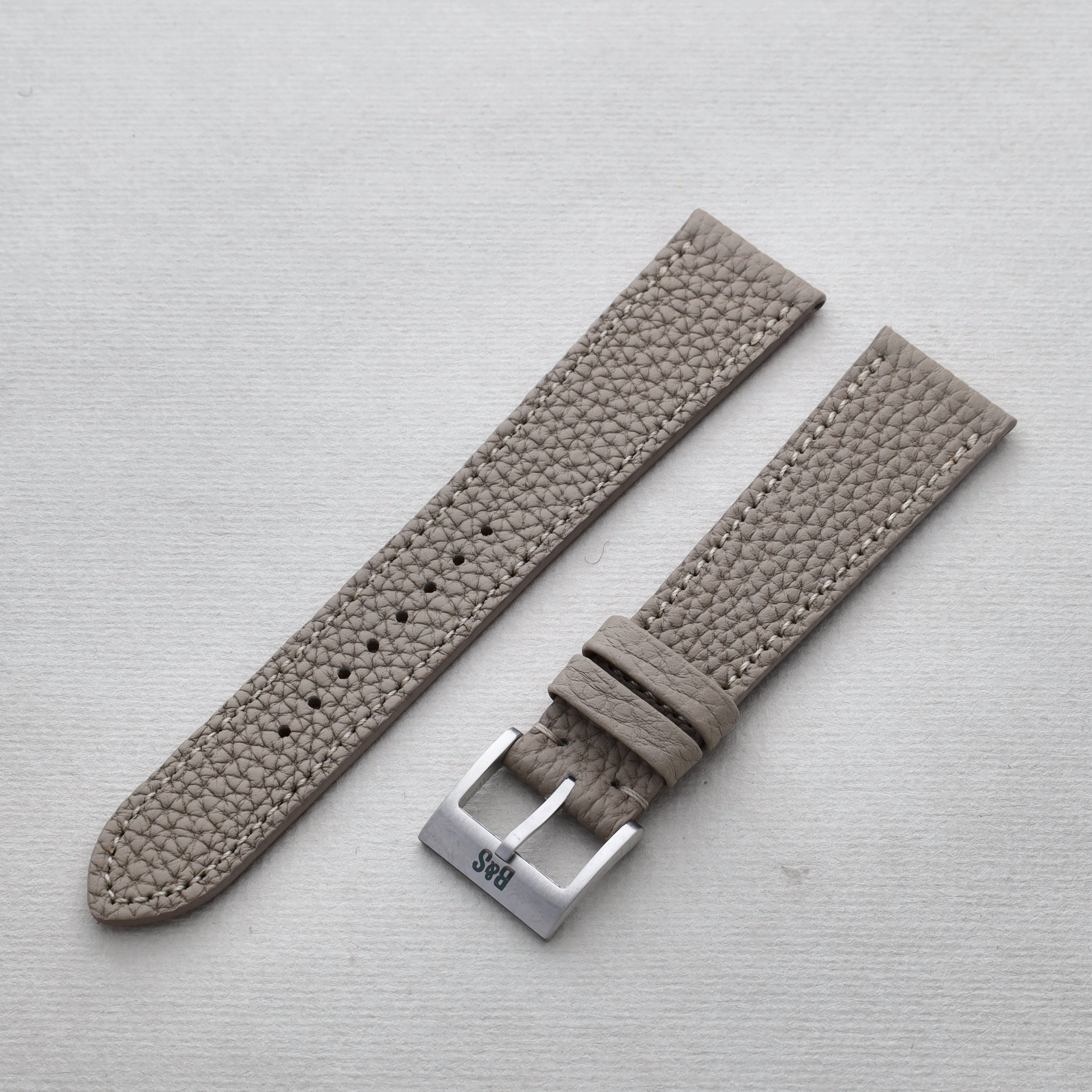 Sample Sale - Grana Light Grey Tonal Leather Watch Strap - 20mm