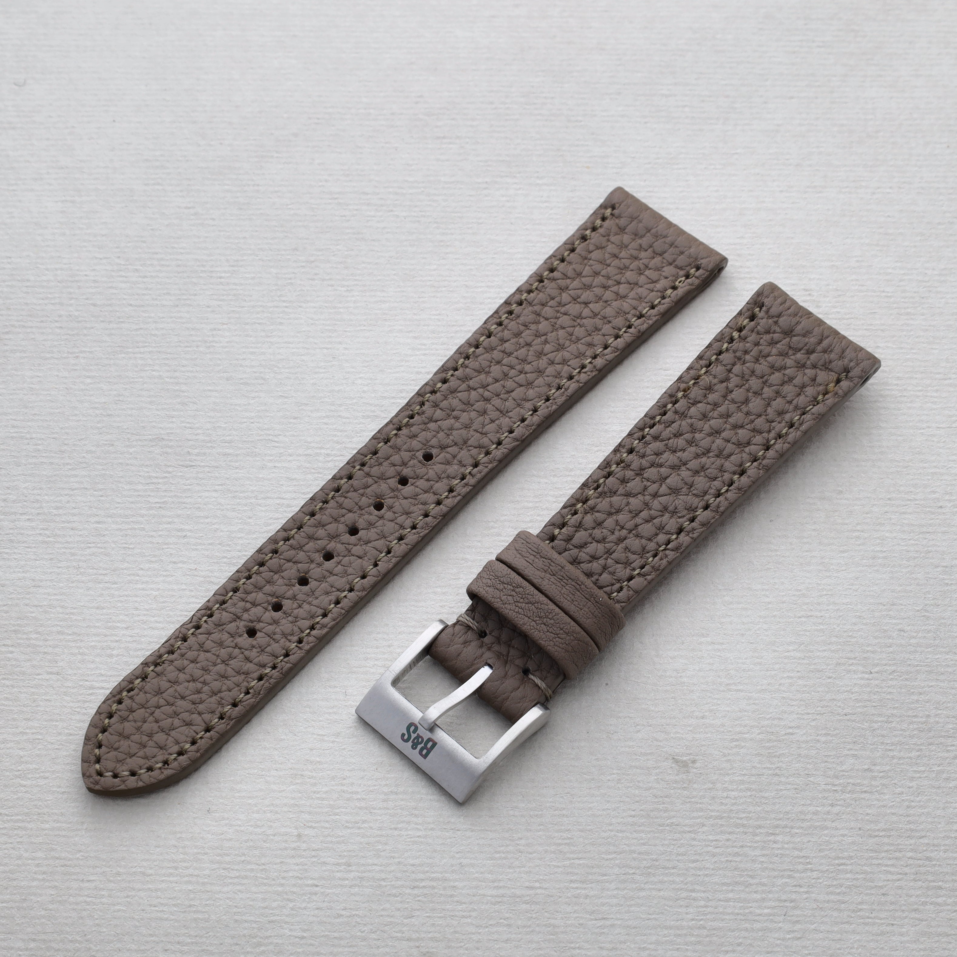 Sample Sale - Grana Taupe Grey Tonal Leather Watch Strap - 20mm