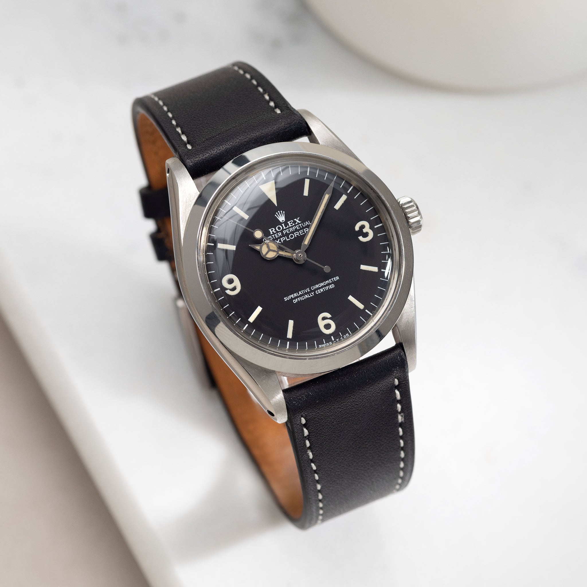 Chevalin Black Leather Watch Strap