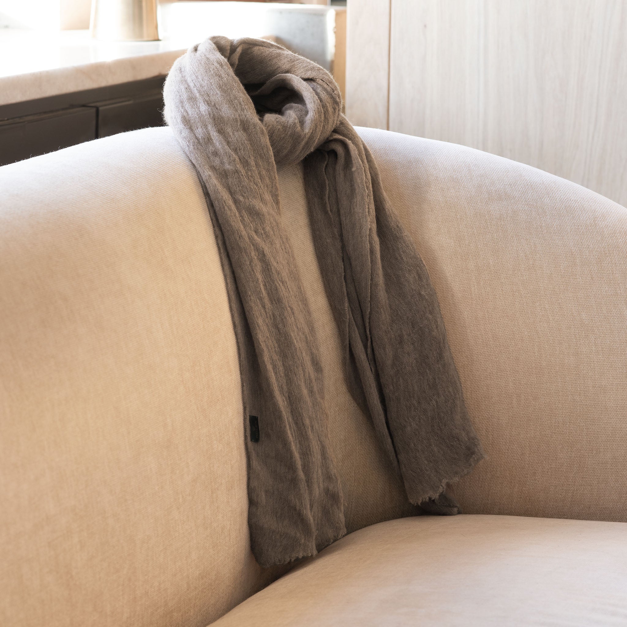 Rolex Taupe Cashmere scarf