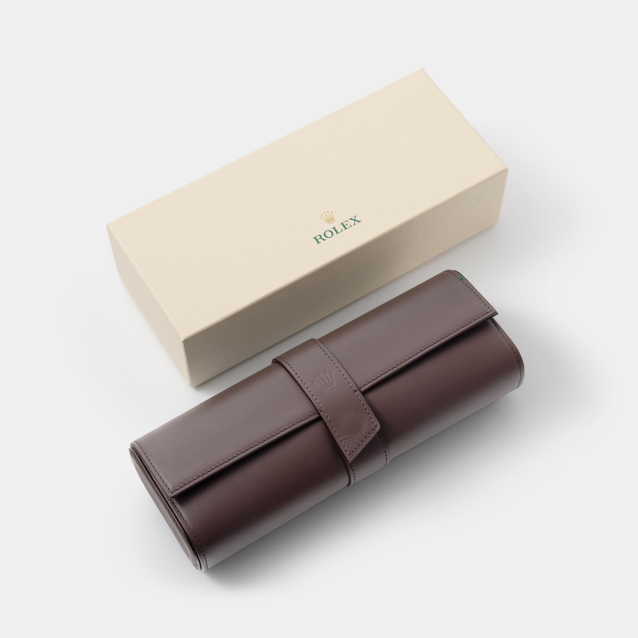 Rolex Chestnut Brown Leather  Watch Roll