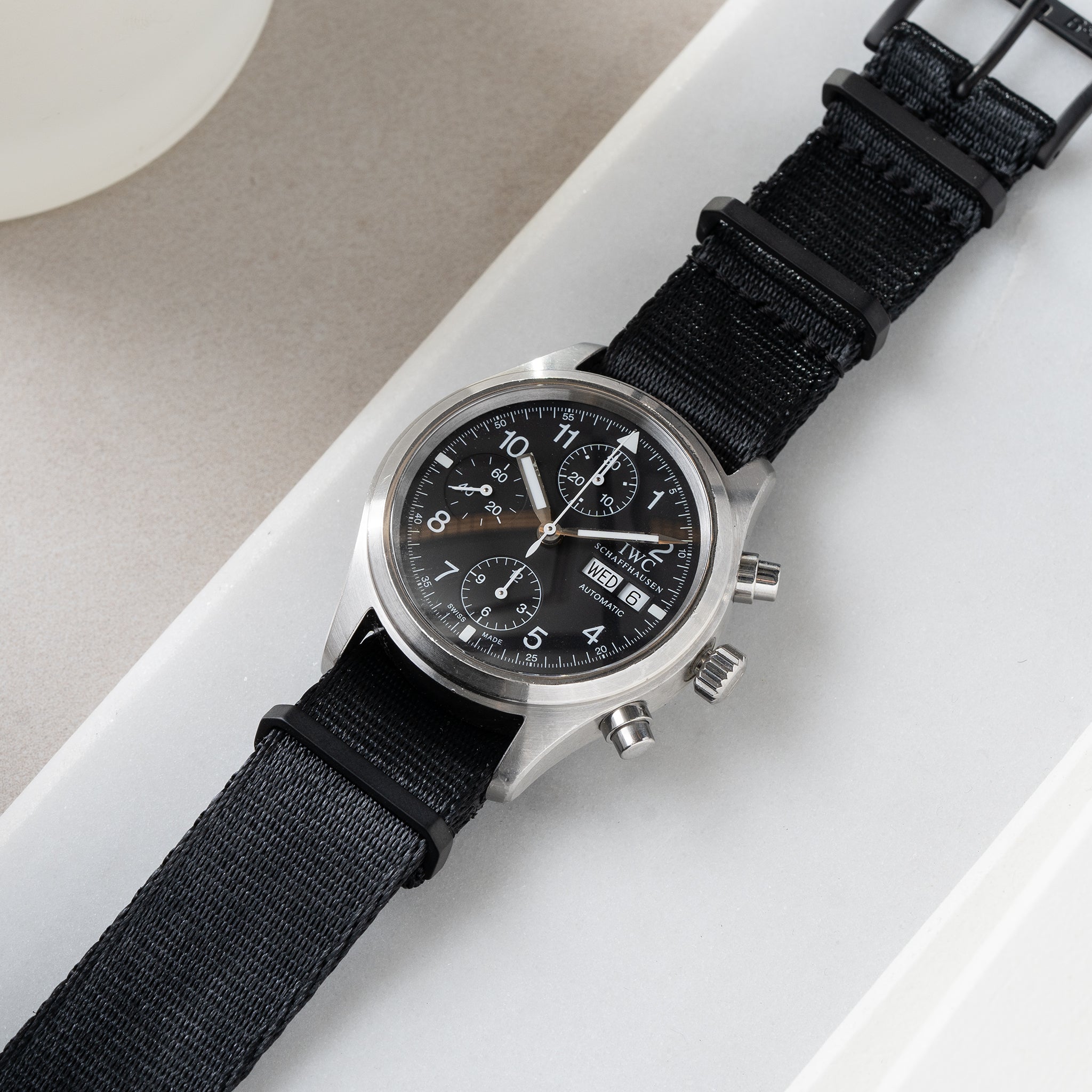 Strap for IWC Flieger Chronograph - Nylon Single Pass Black Out (20mm)