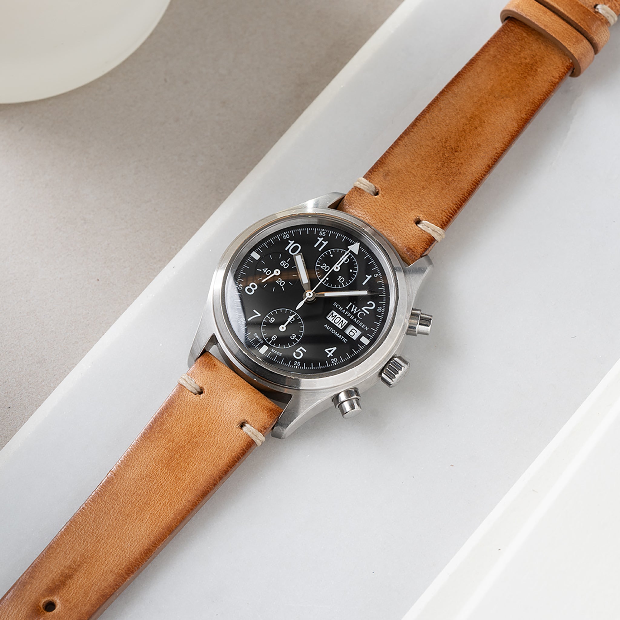 Strap for IWC Flieger Chronograph - Caramel Brown Leather (20mm)