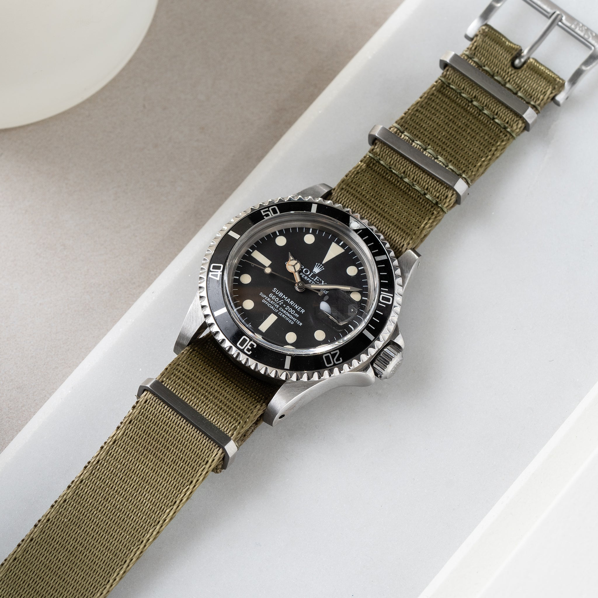 Strap for Rolex Submariner 5513 & 1680 - Single Pass Olive Green