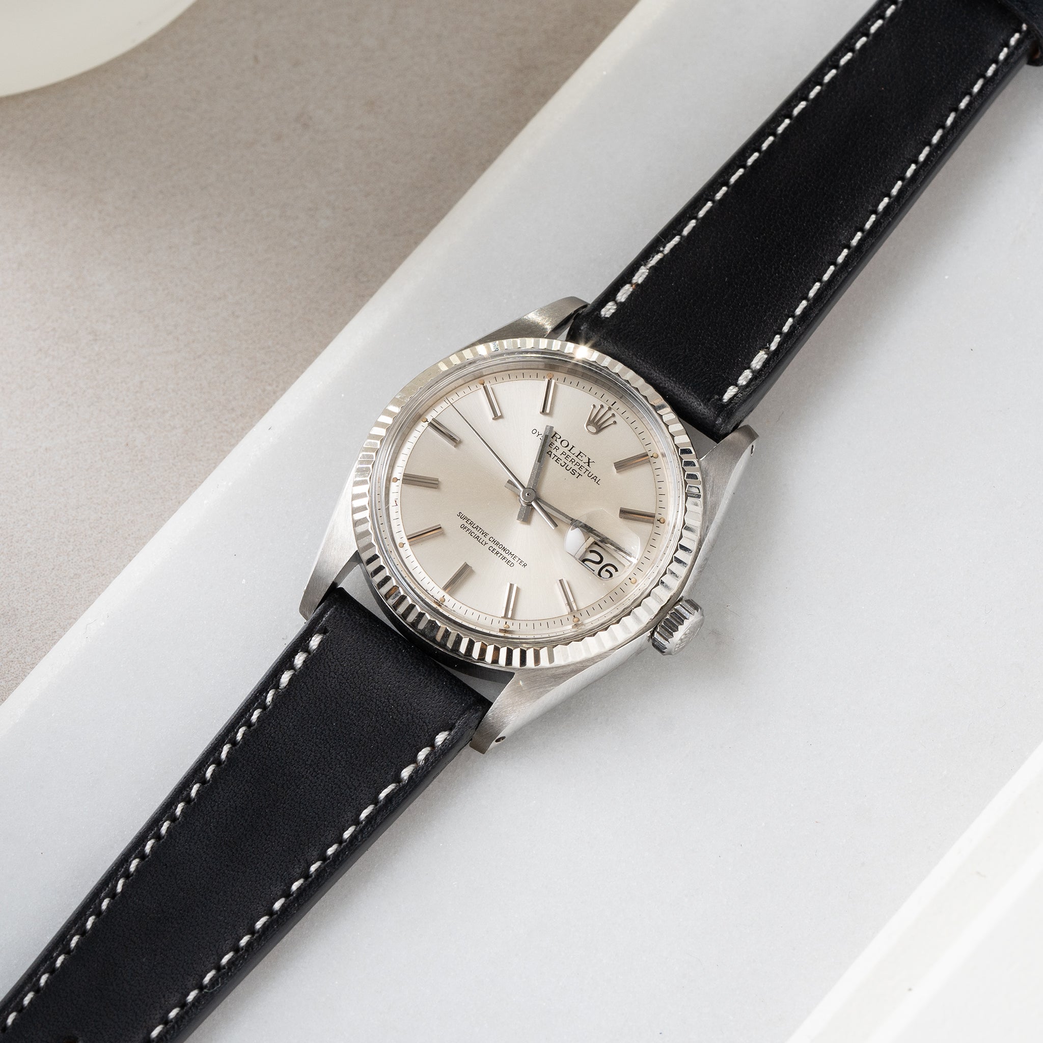Strap for Rolex Datejust 1601 1603 16014 16030 - Chevalin Black Leather
