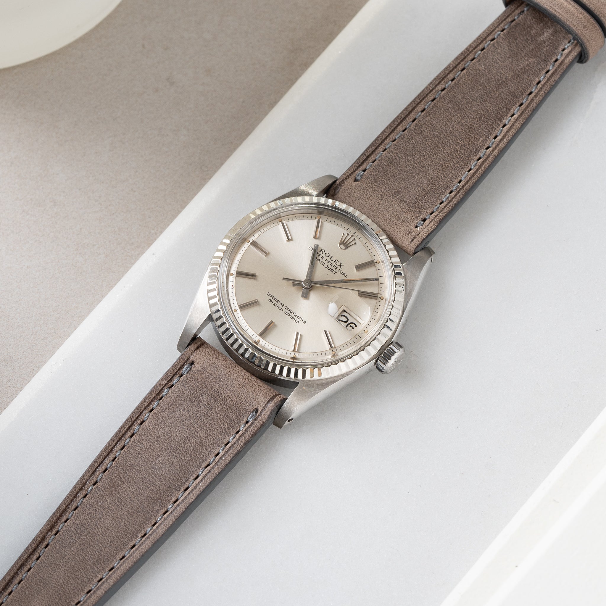 Strap for Rolex Datejust 1601 1603 16014 16030 - Dream Wash Taupe Leather