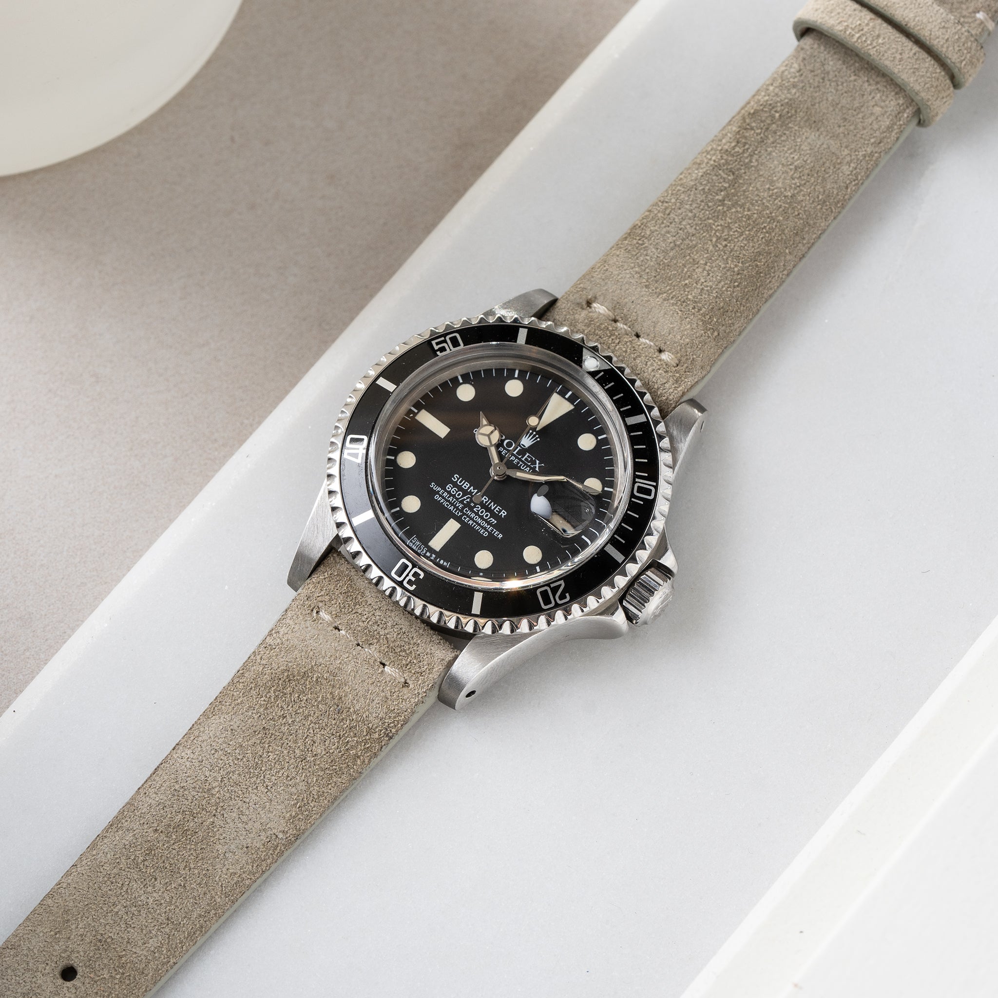 Strap for Rolex Submariner 5513 & 1680 - Grey Silky Suede