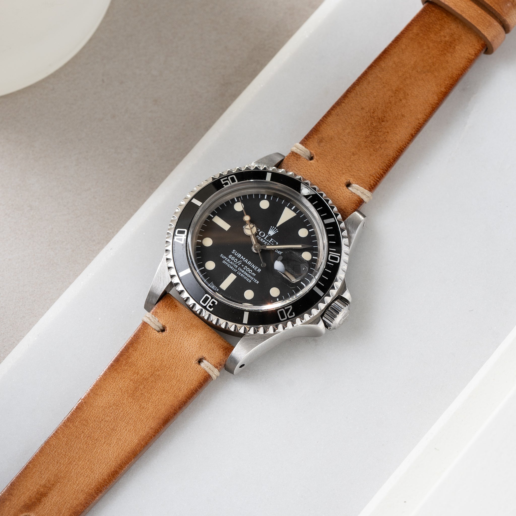 Strap for Rolex Submariner 5513 & 1680 - Caramel Brown Leather