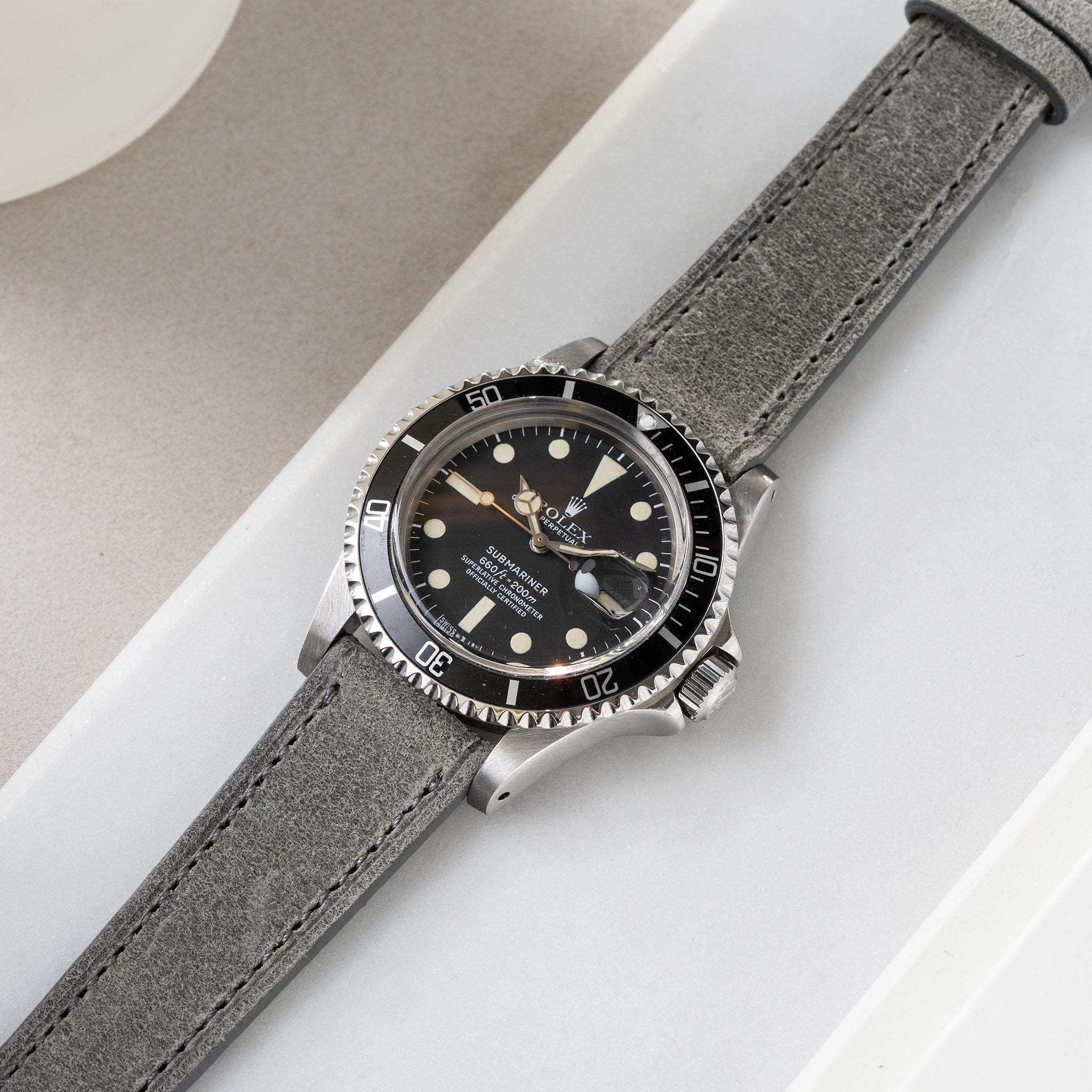 Strap for Rolex Submariner 5513 & 1680 - Mayfair Grey Leather