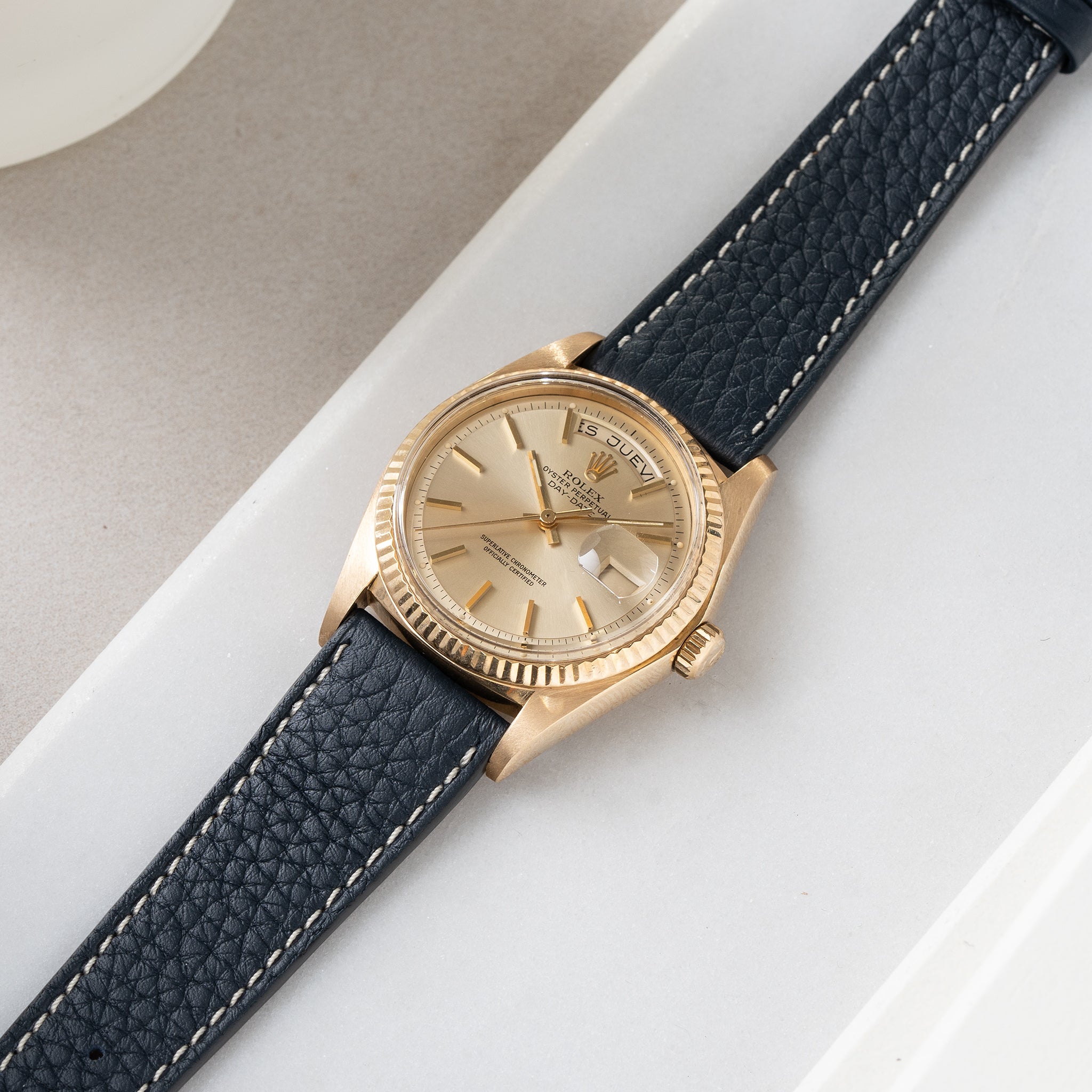Strap for Rolex Day Date - Taurillon Elegant Blue Leather