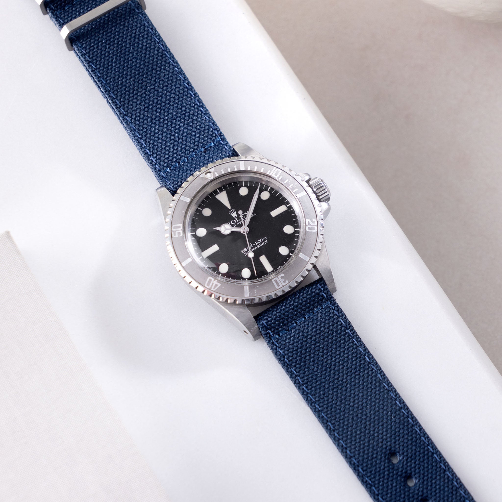 Safari Navy Canvas Watch Strap