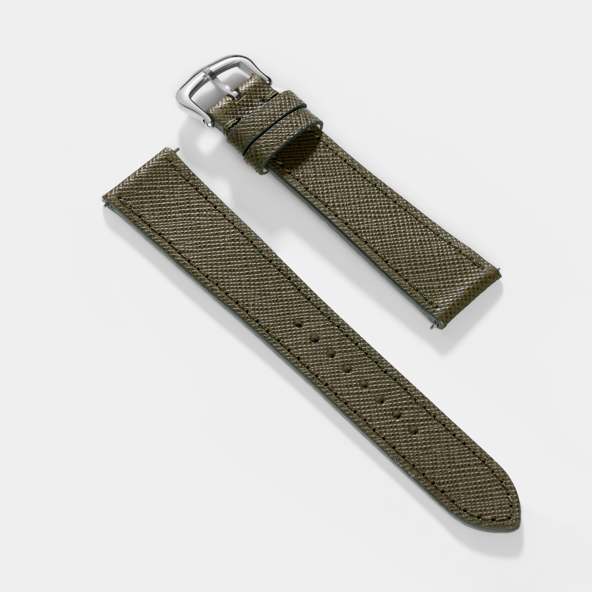 Strap for Cartier Tank Must (2021-2024) - The Saffiano Olive