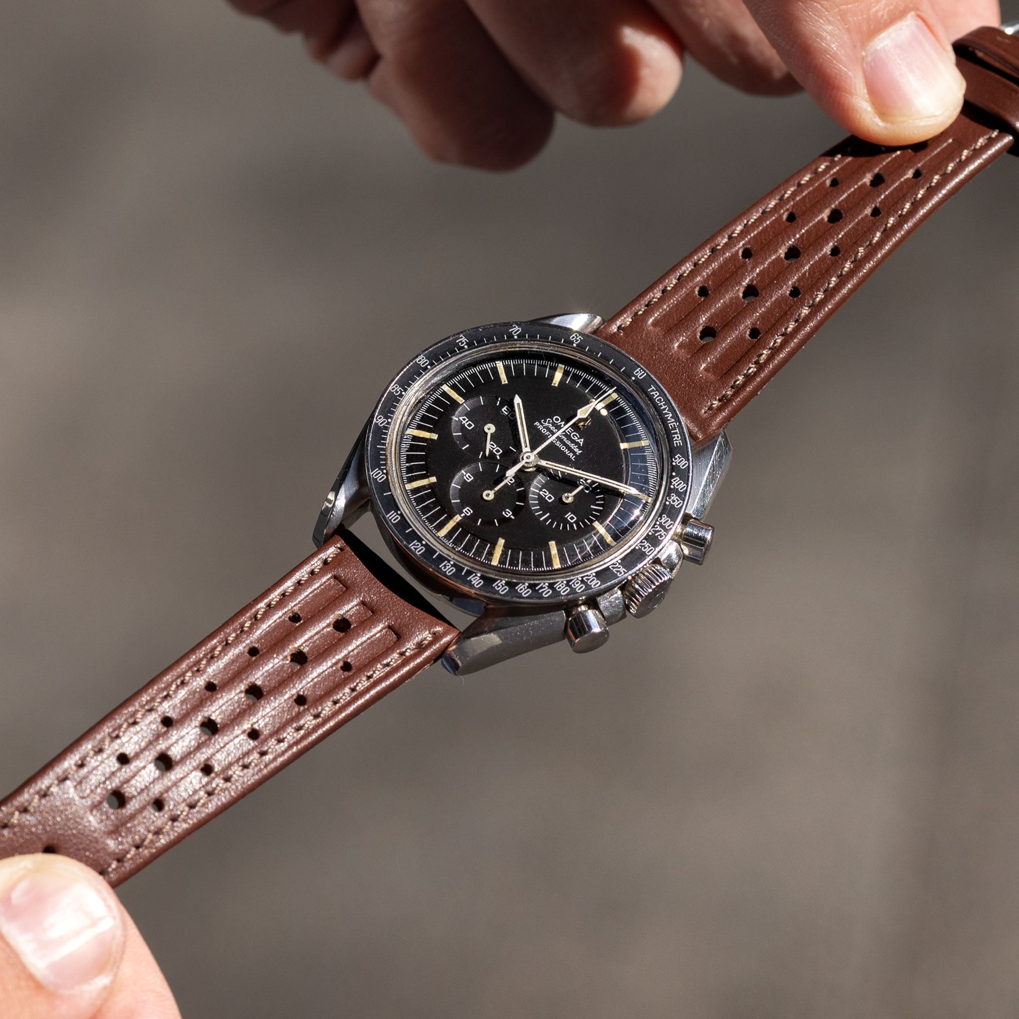 Racing Havanna Brown Speedy Leather Watch Strap