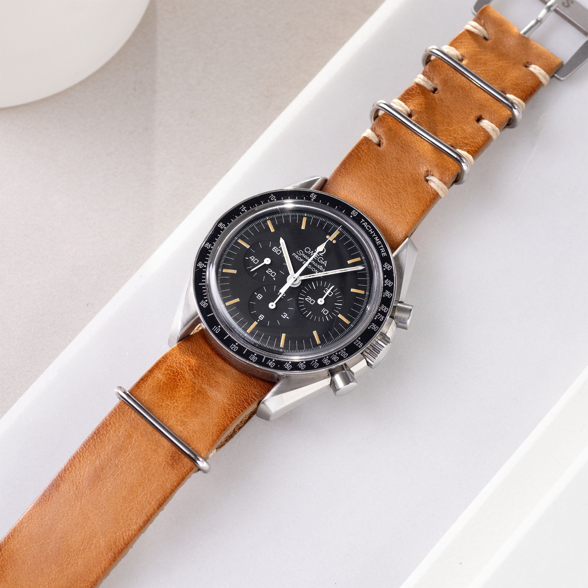Strap for Omega Speedmaster Professional - Caramel Brown Single Pass Strap