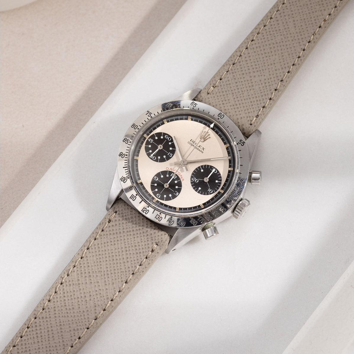 Saffiano Taupe Leather Watch Strap
